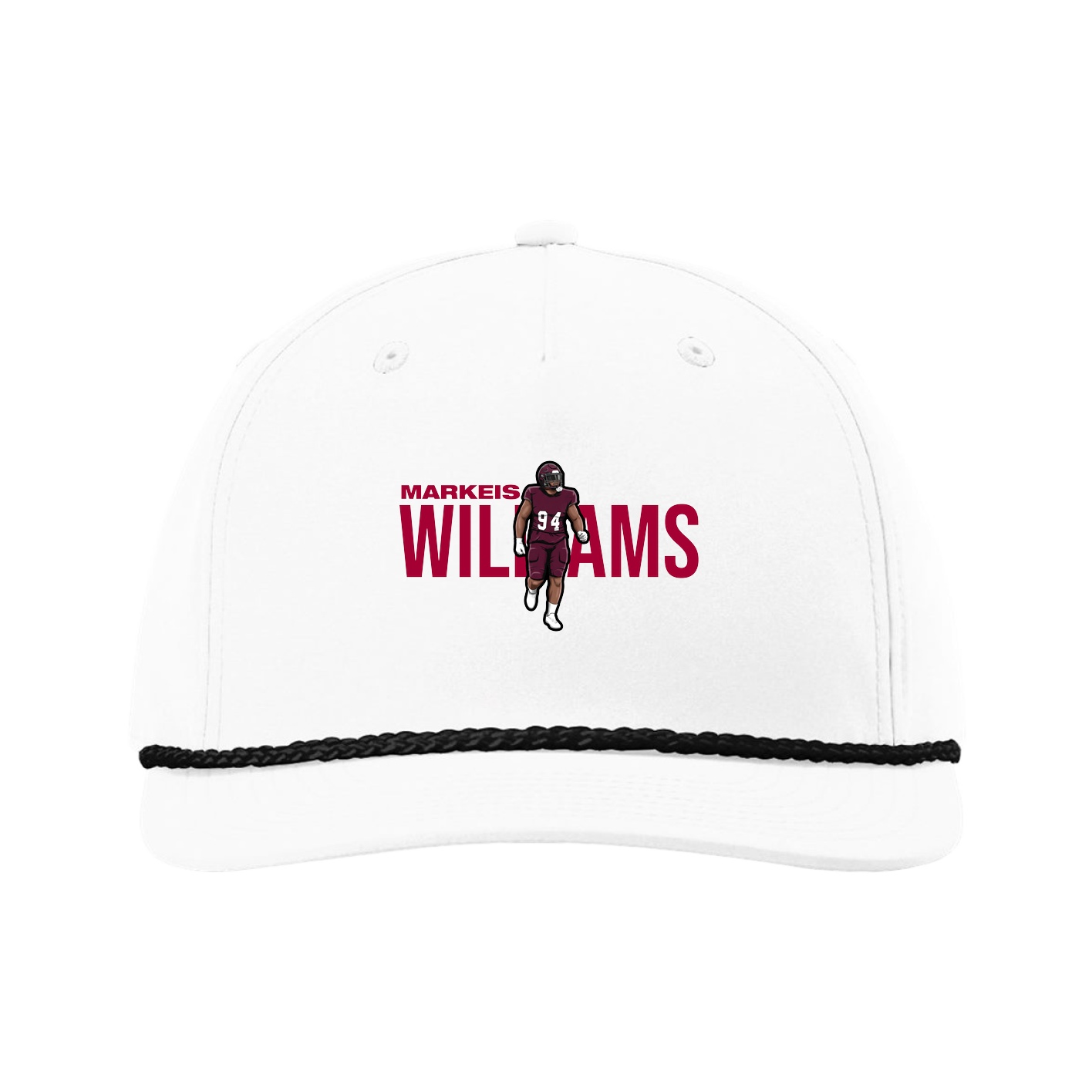 Five-Panel Classic Rope Cap — Player Name in White