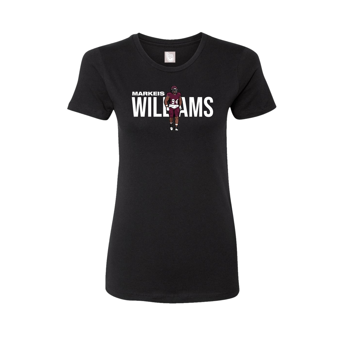 Fitted Women's Tee — Player Name in Black