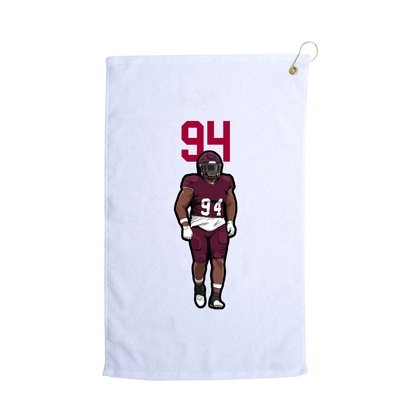 Golf Towel — Number Top in White