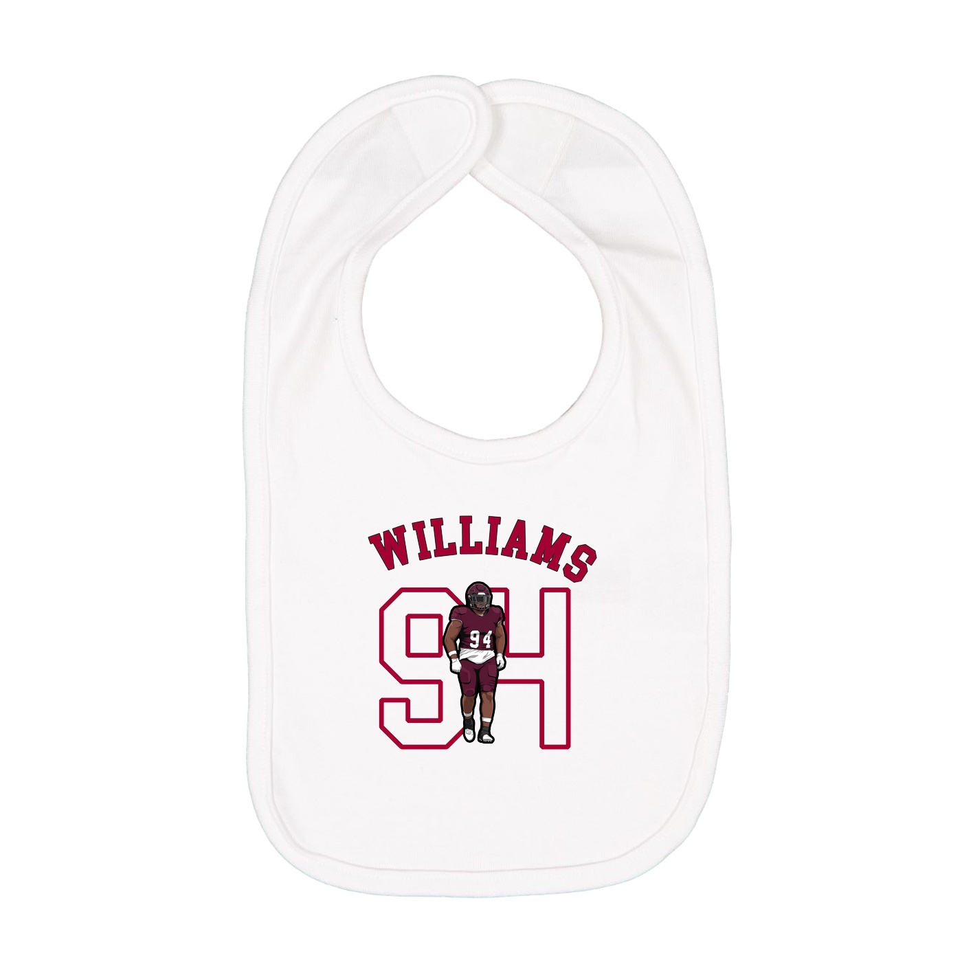 Infant Bib — Shirsey Arch in White