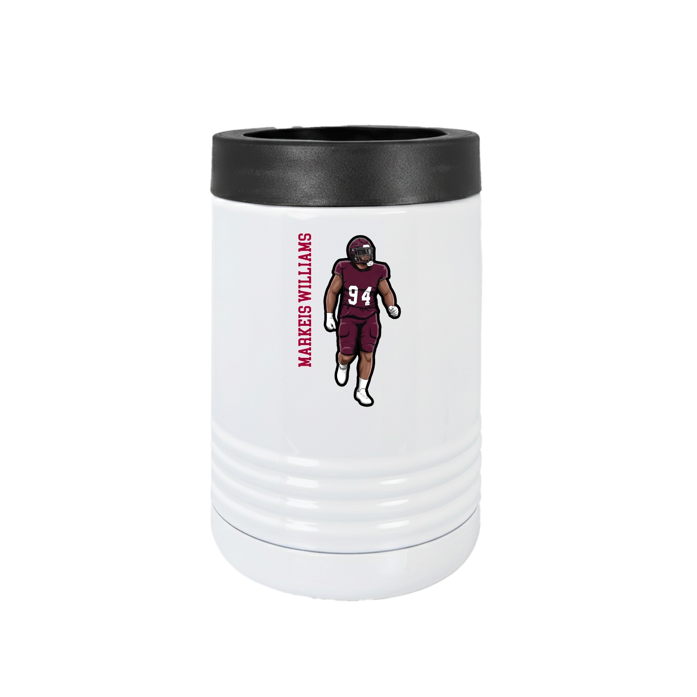 Beverage Holder — Name Vertical in White
