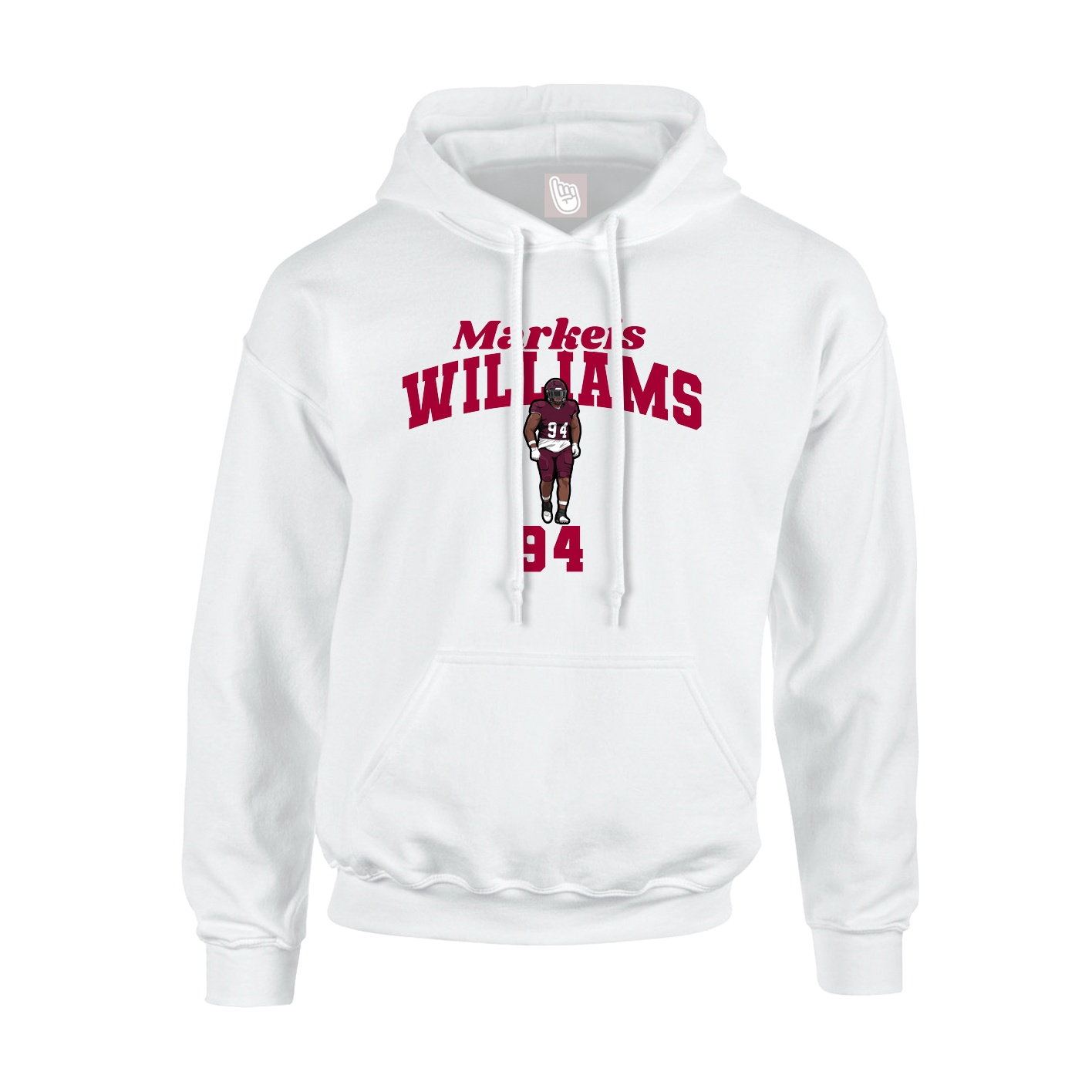 Youth Hoodie — Signature Arch in White