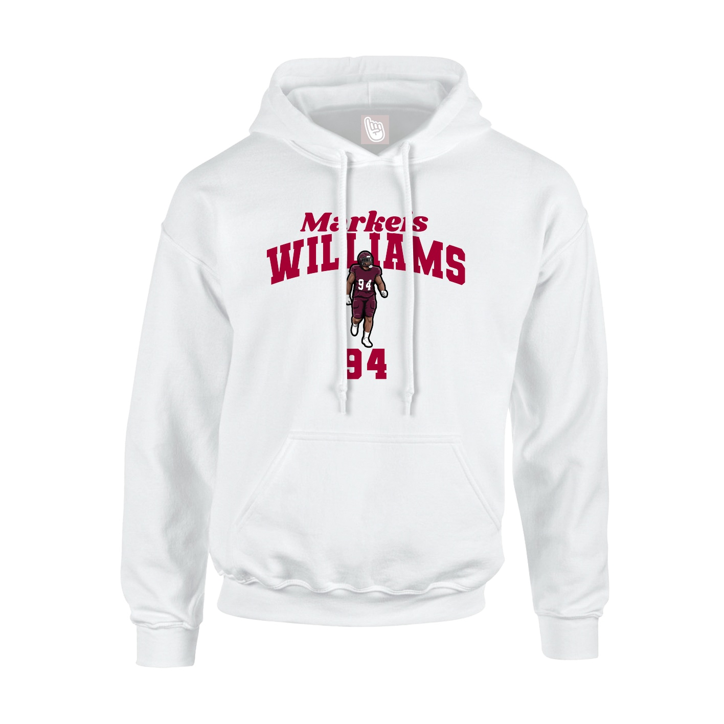 Youth Hoodie — Signature Arch in White