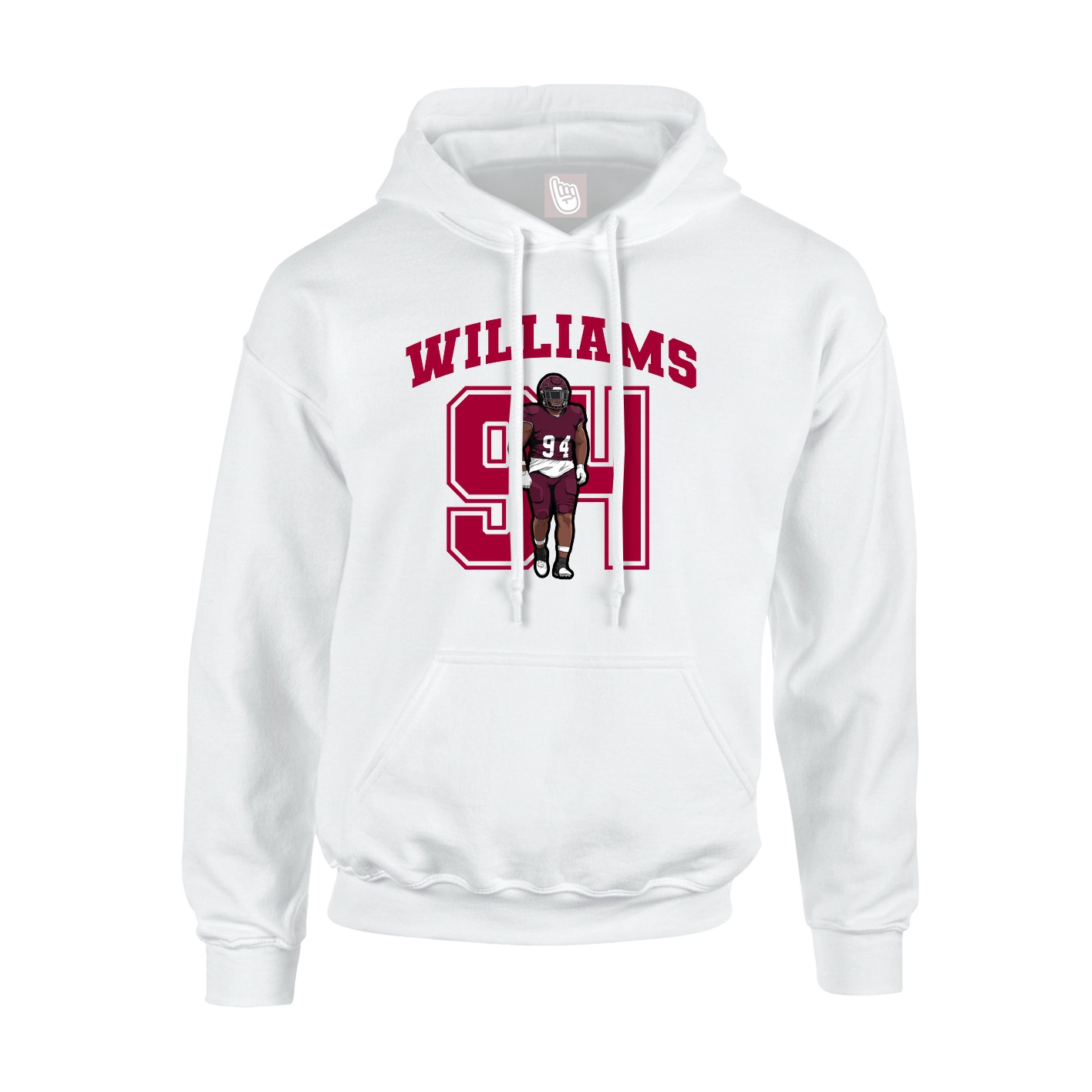 Hoodie — Number in White