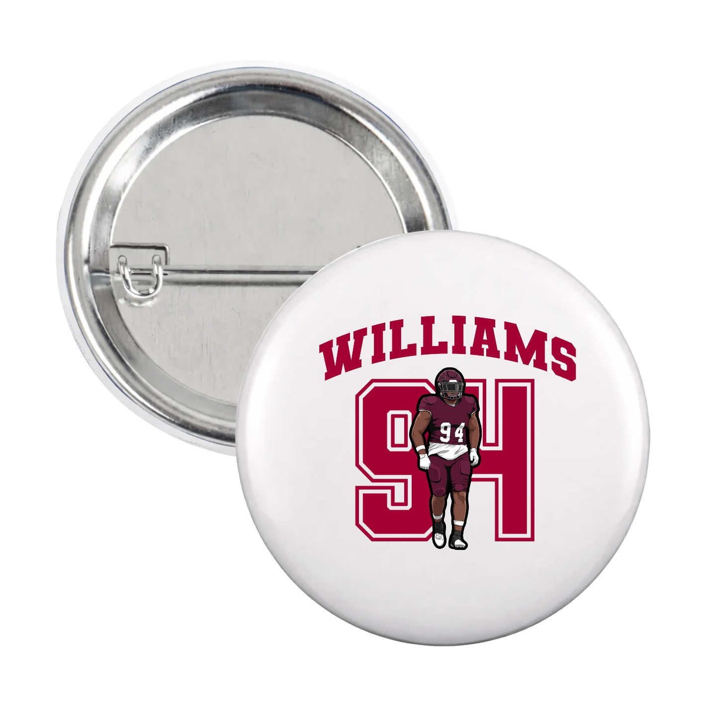 Game Day Button — Number in White