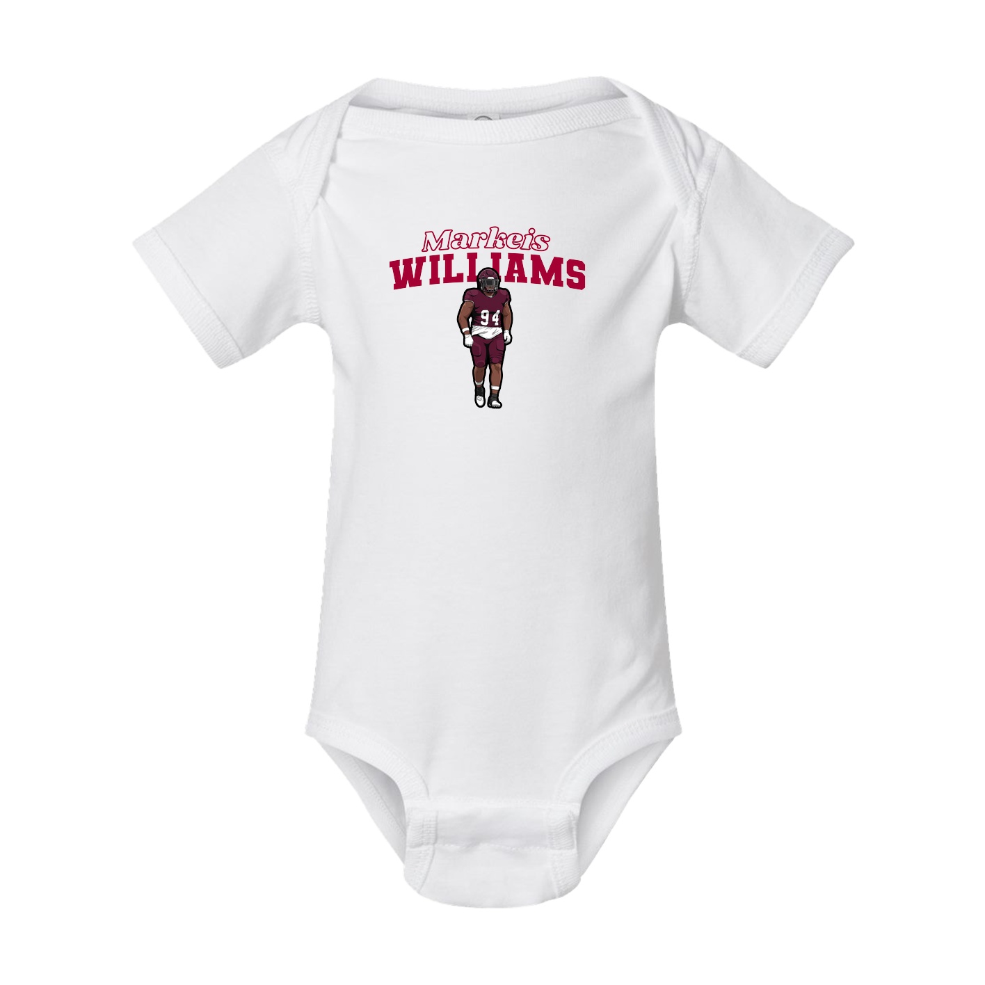 Baby Onesie — Name Arch in White