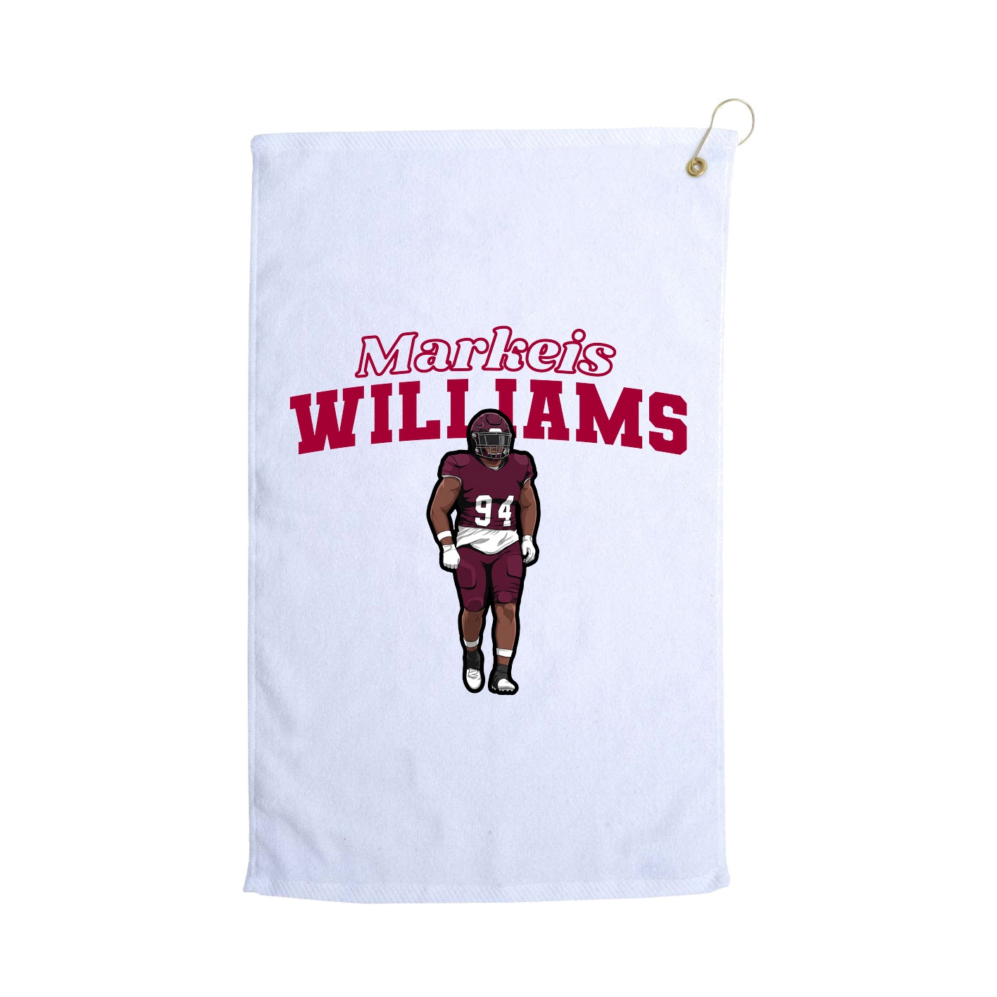 Golf Towel — Name Arch in White