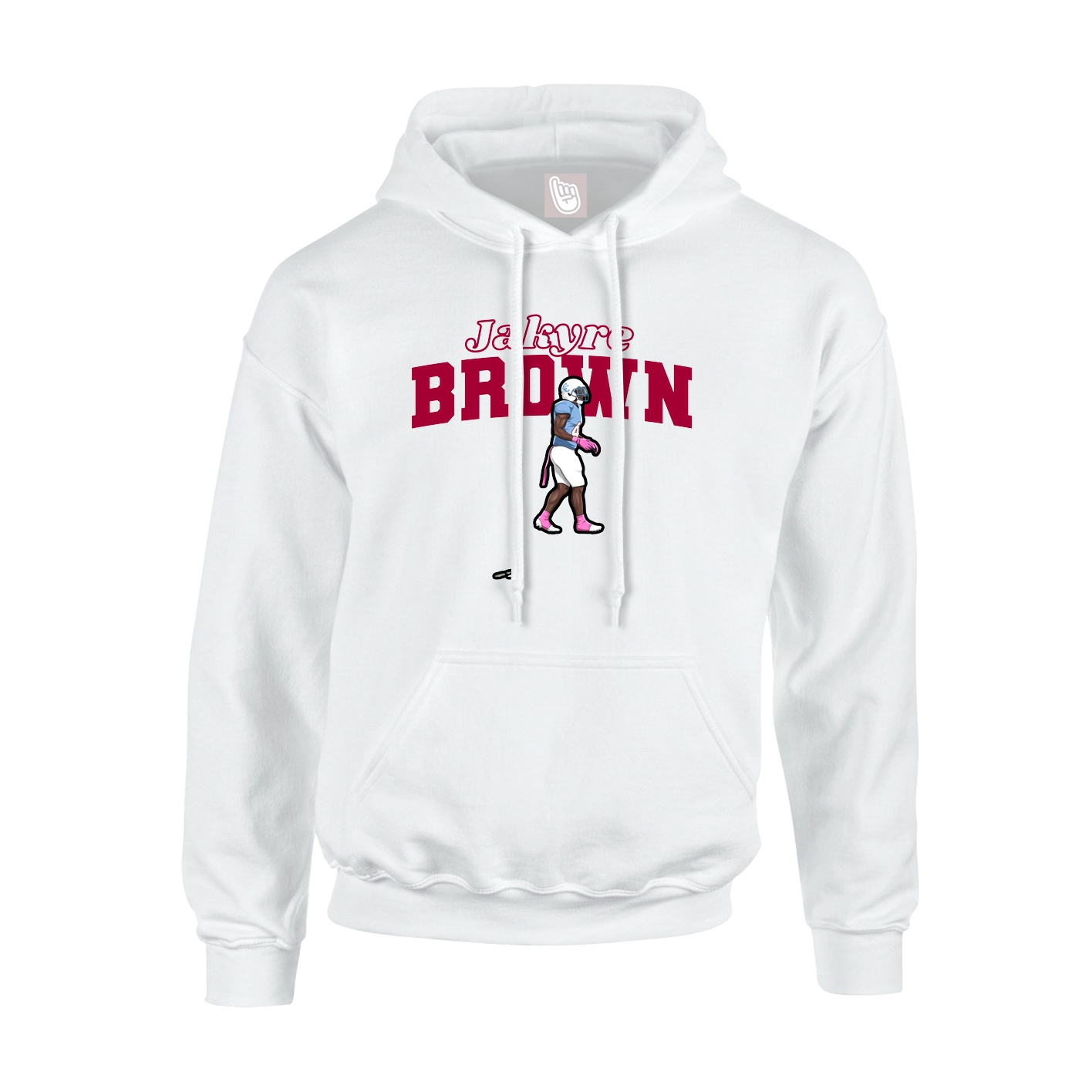 Youth Hoodie — Name Arch in White