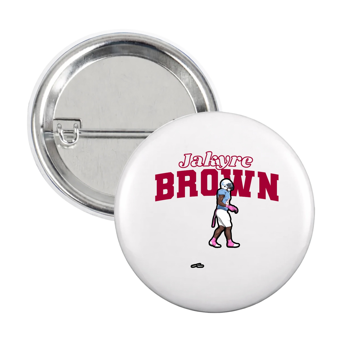 Game Day Button — Name Arch in White