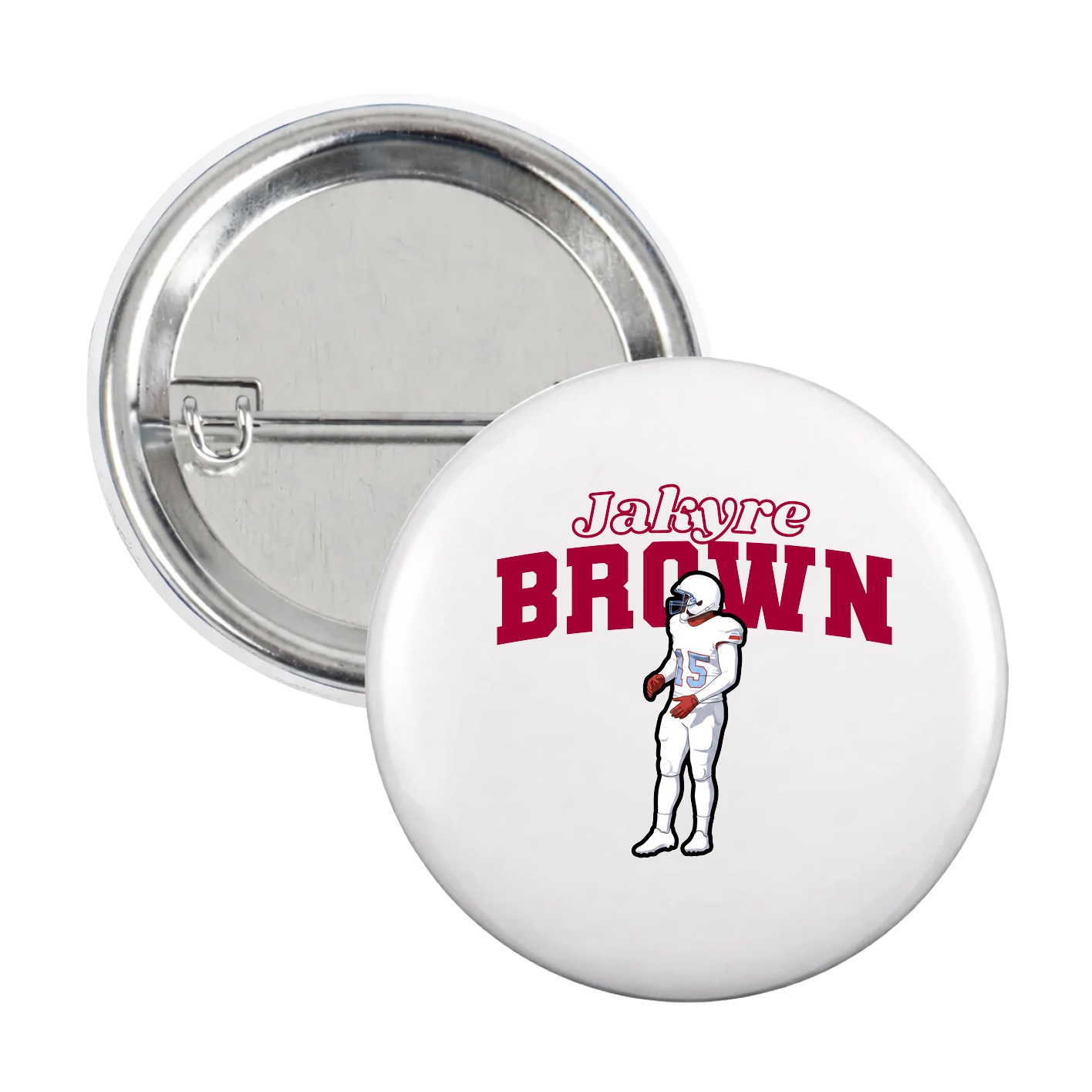 Game Day Button — Name Arch in White