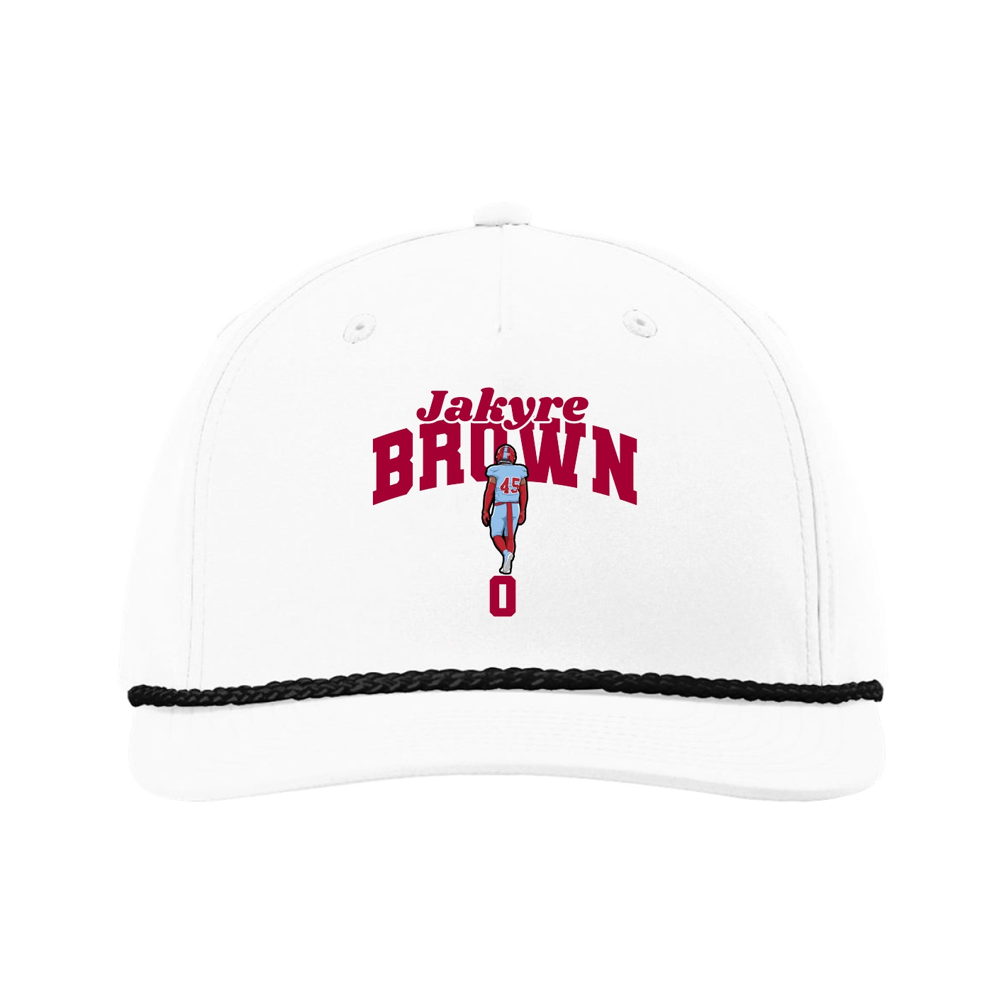 Five-Panel Classic Rope Cap — Signature Arch in White