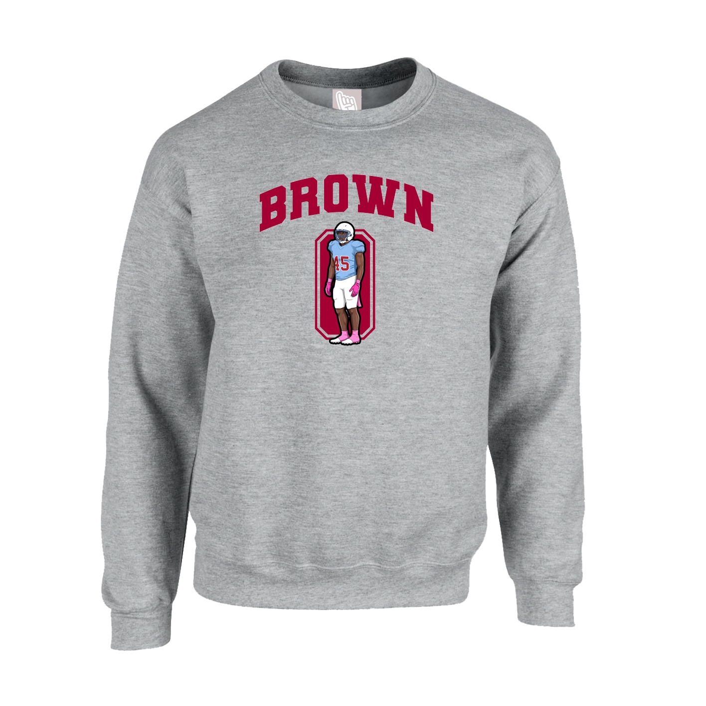Fleece Crew — Number in Grey