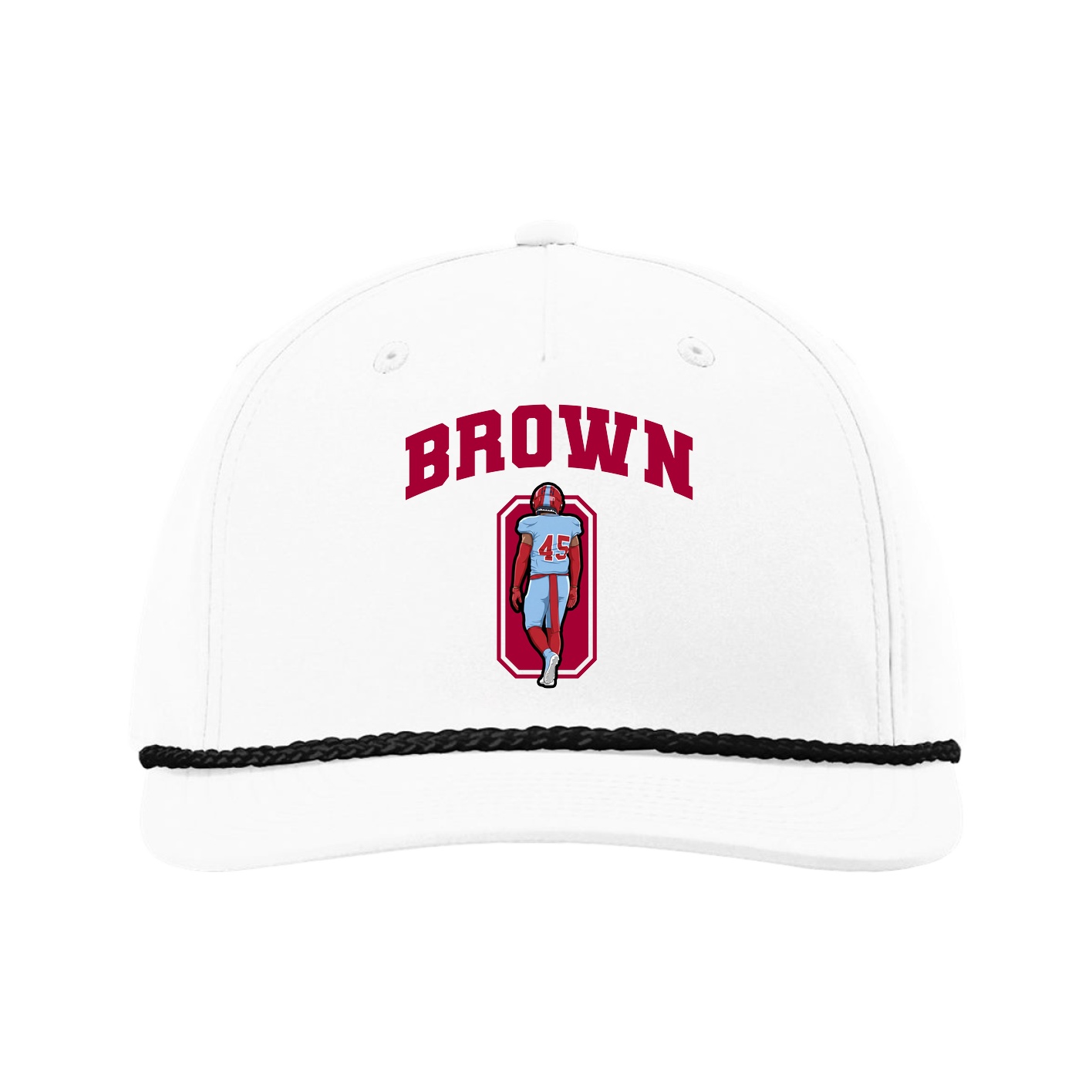 Five-Panel Classic Rope Cap — Number in White
