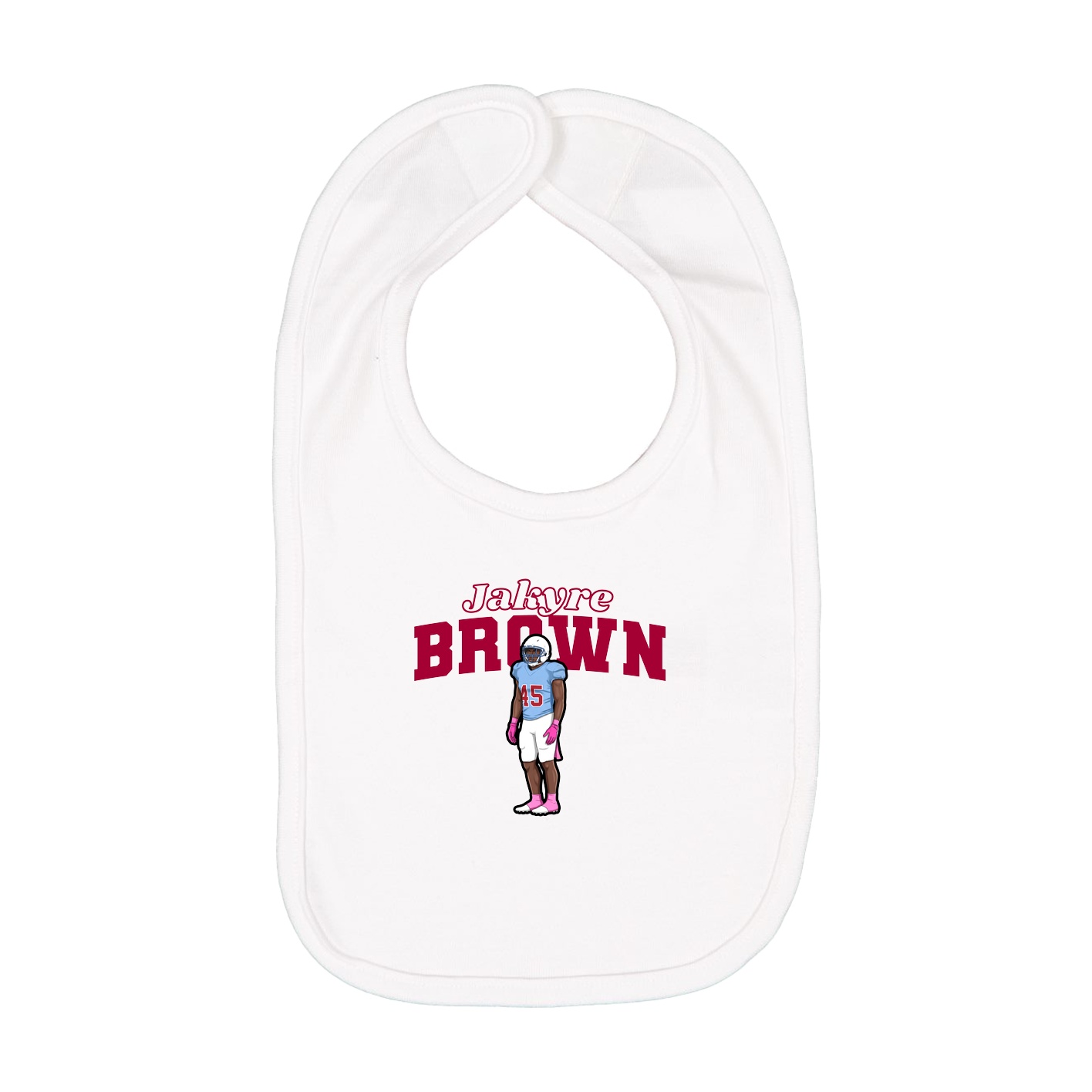 Infant Bib — Name Arch in White
