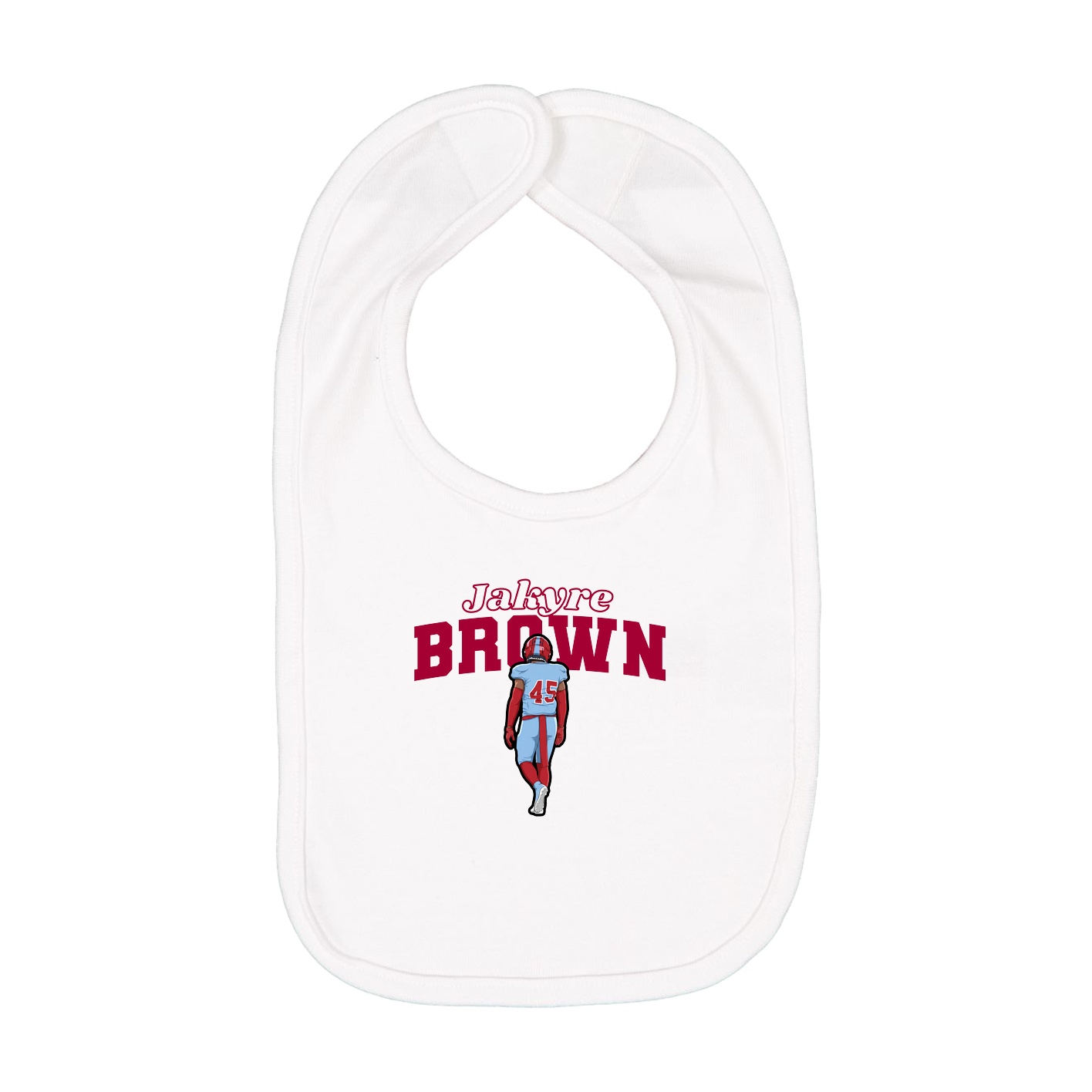 Infant Bib — Name Arch in White