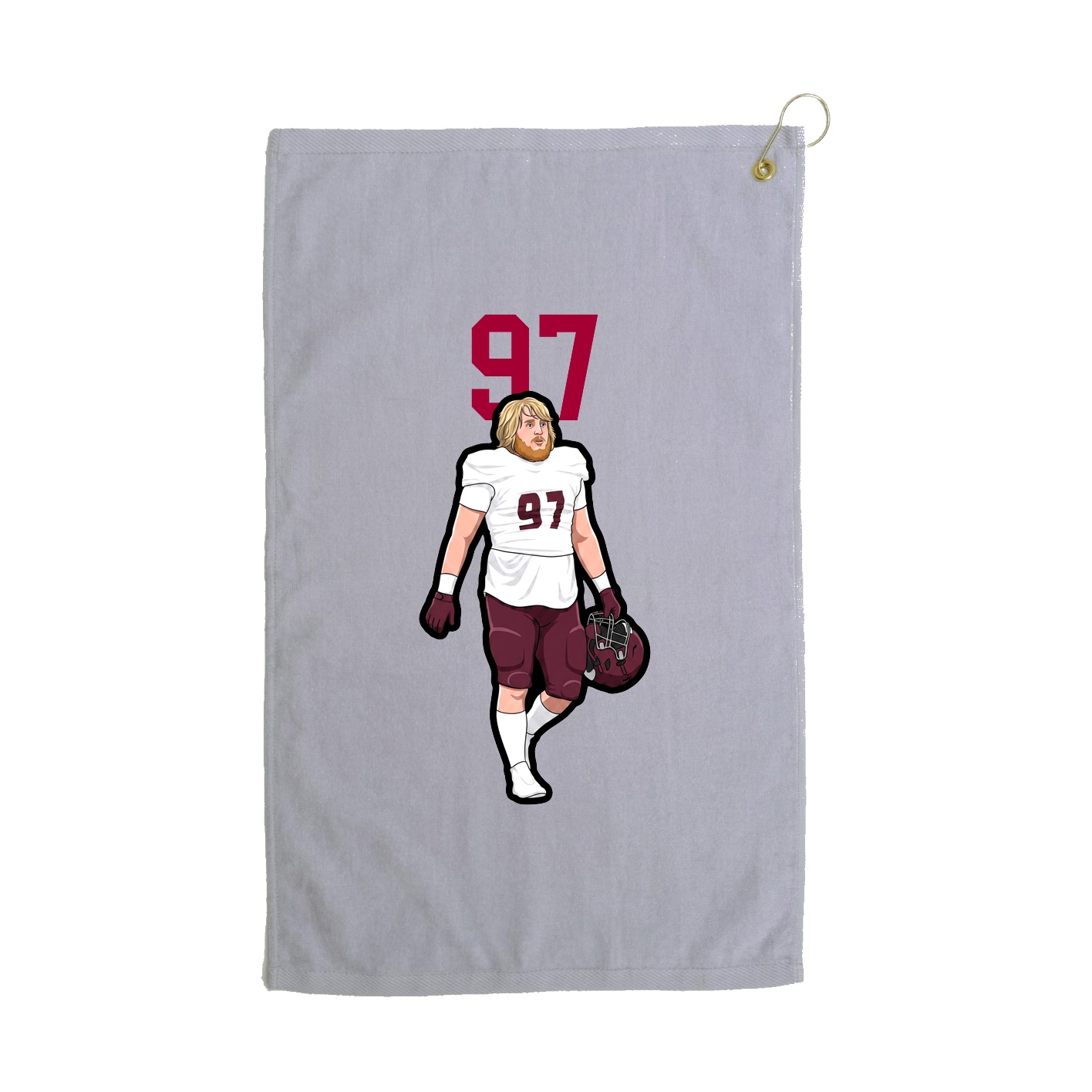 Golf Towel — Number Top in Grey