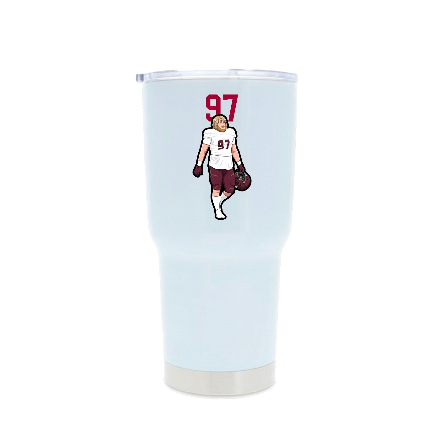 30oz Stainless Steel Tumbler — Number Top in White