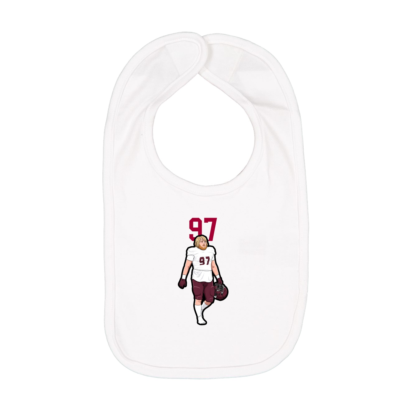 Infant Bib — Number Top in White