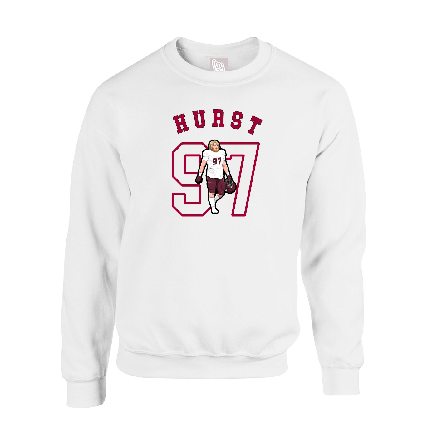 Fleece Crew — Shirsey Arch in White