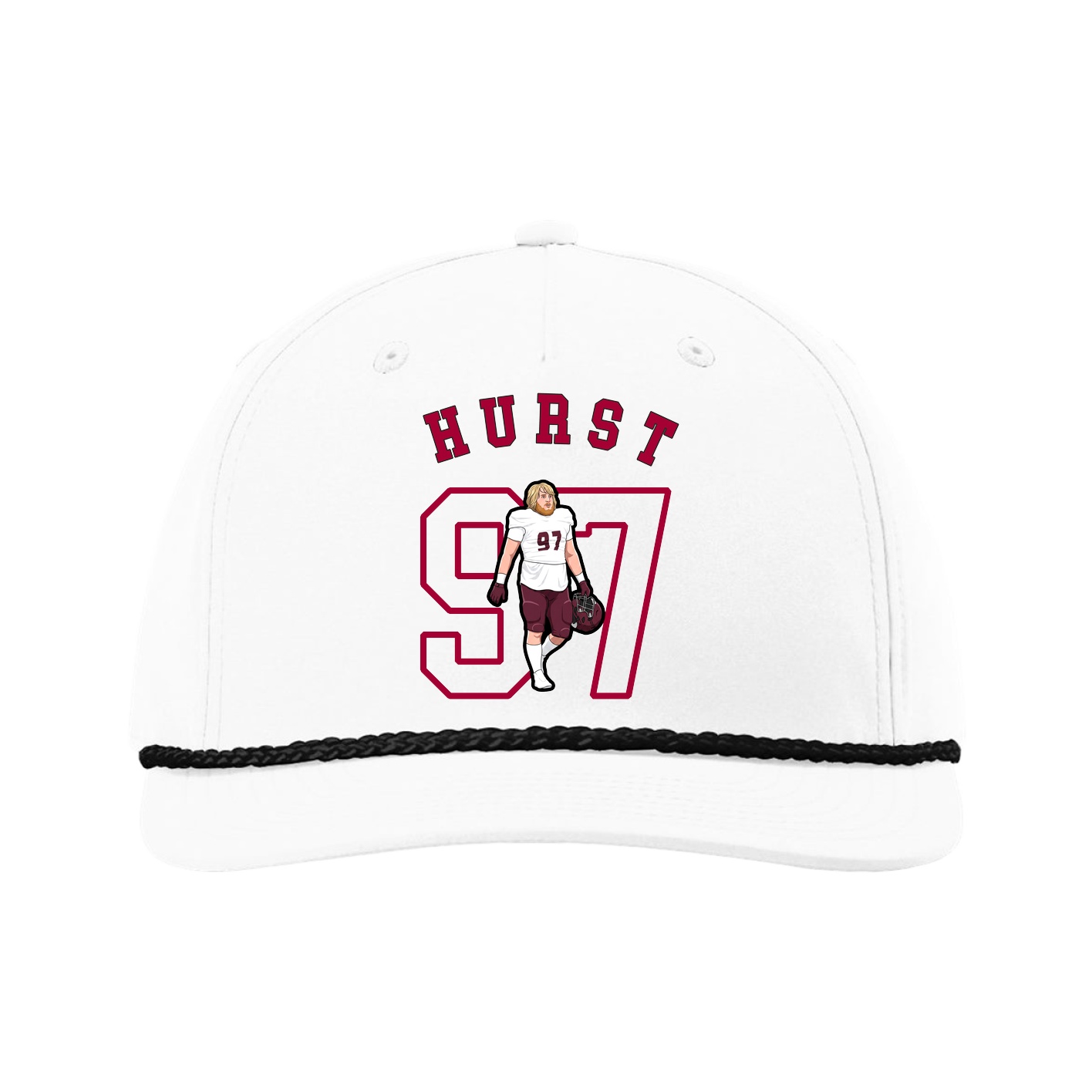 Five-Panel Classic Rope Cap — Shirsey Arch in White