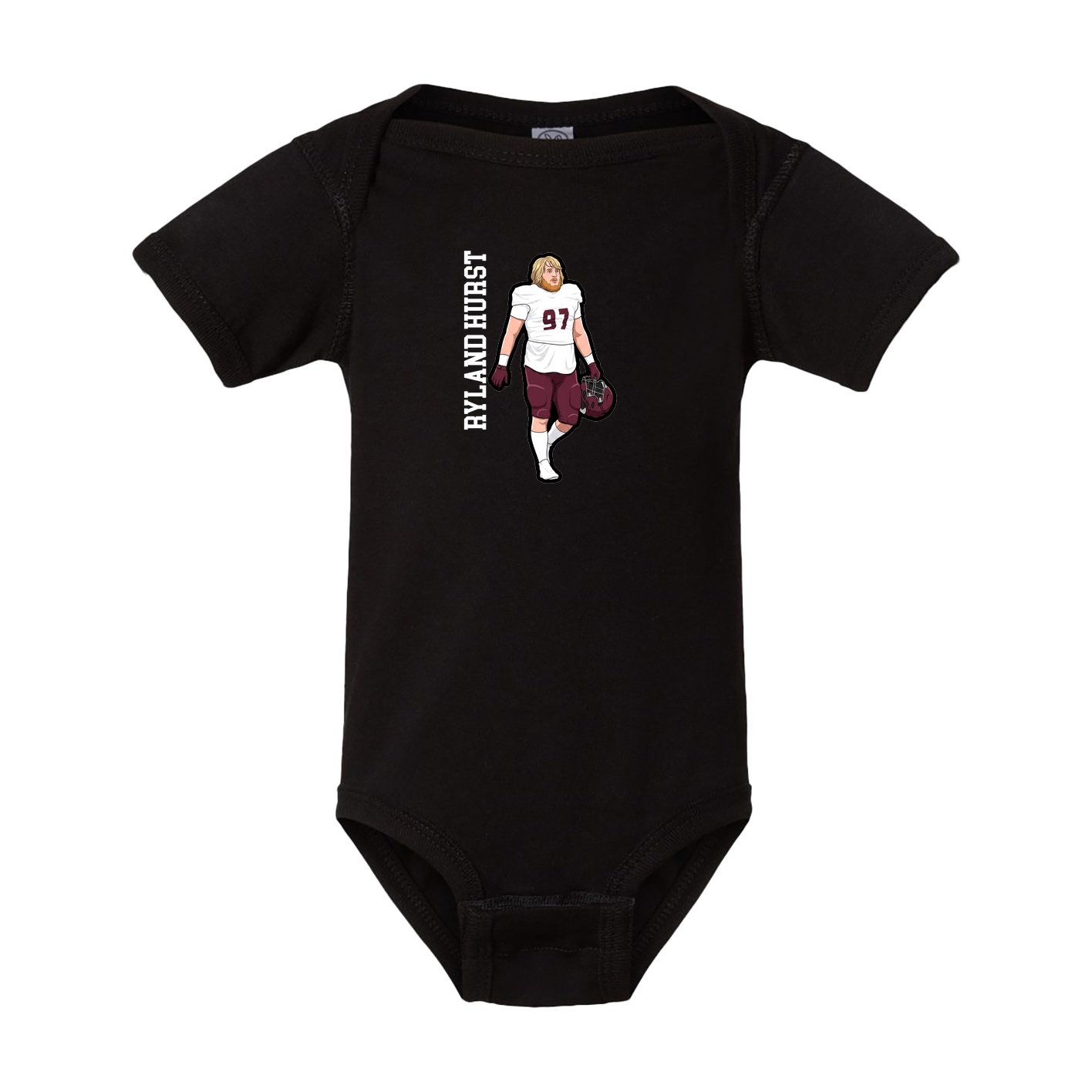 Baby Onesie — Name Vertical in Black