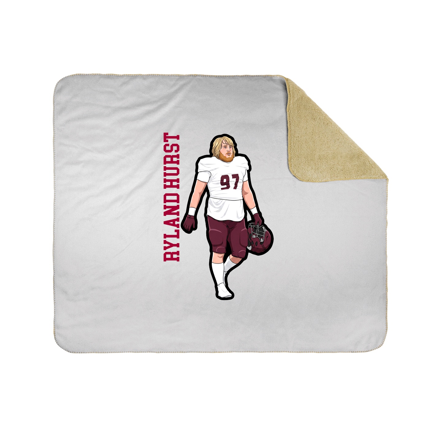 Throw Blanket — Name Vertical in White