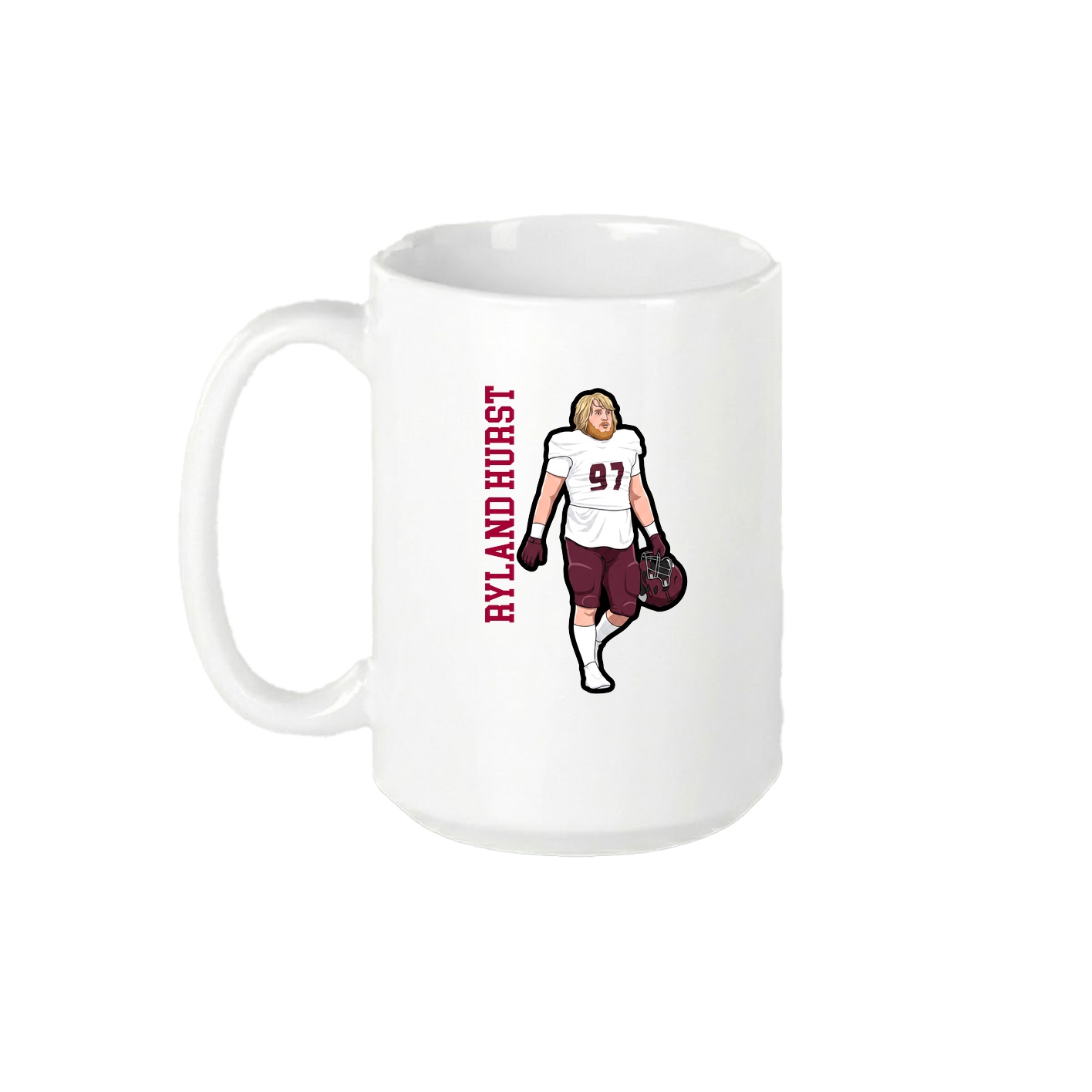 15oz Coffee Mug — Name Vertical in White