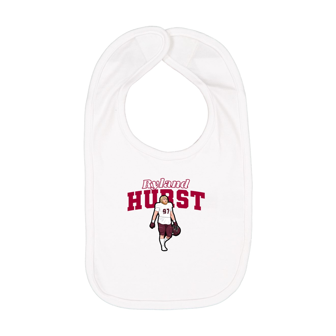 Infant Bib — Name Arch in White