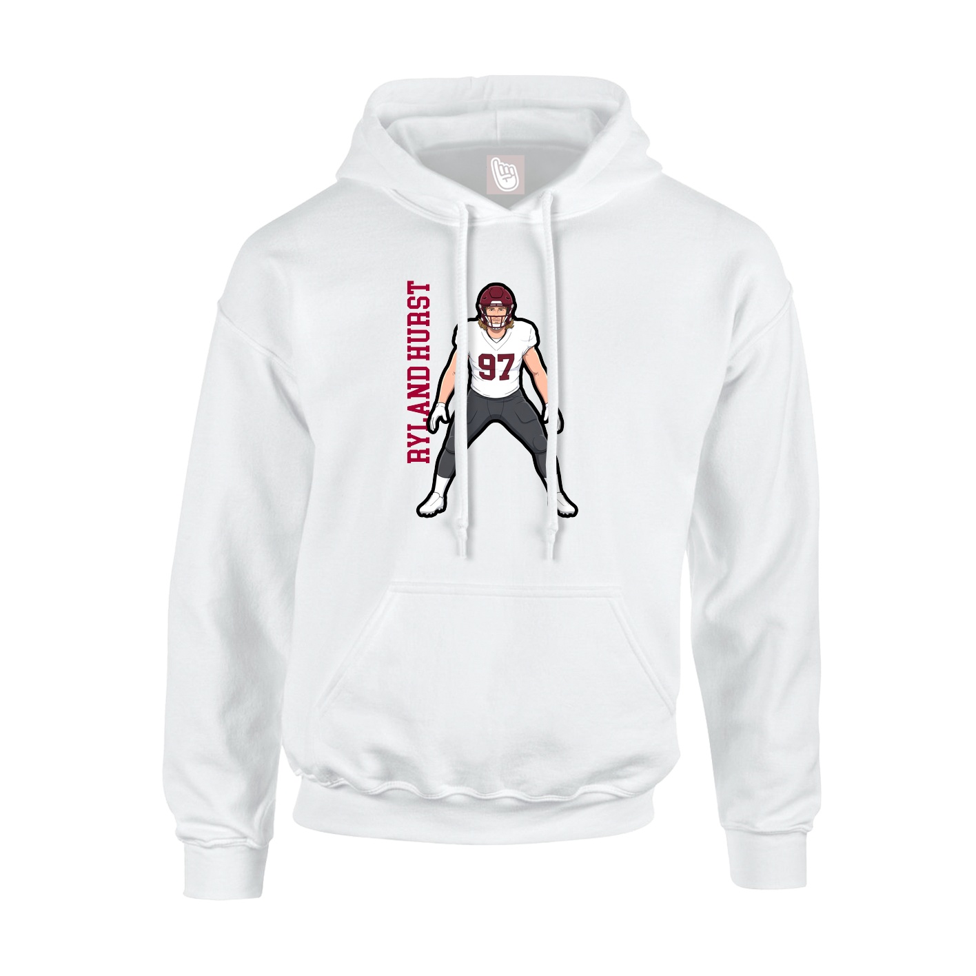 Hoodie — Name Vertical in White