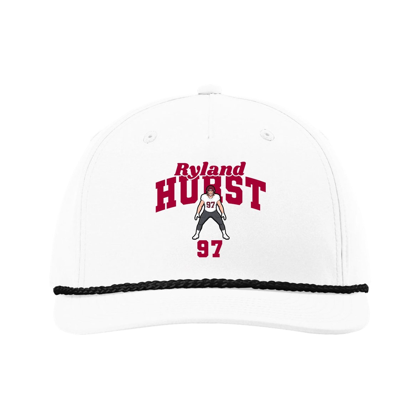 Five-Panel Classic Rope Cap — Signature Arch in White