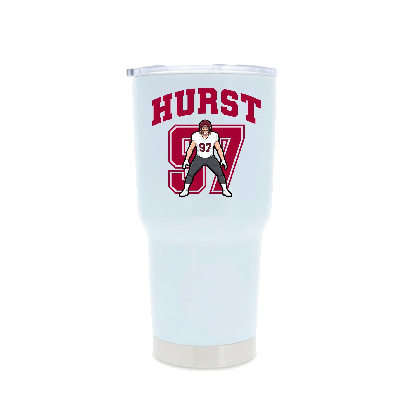 30oz Stainless Steel Tumbler — Number in White