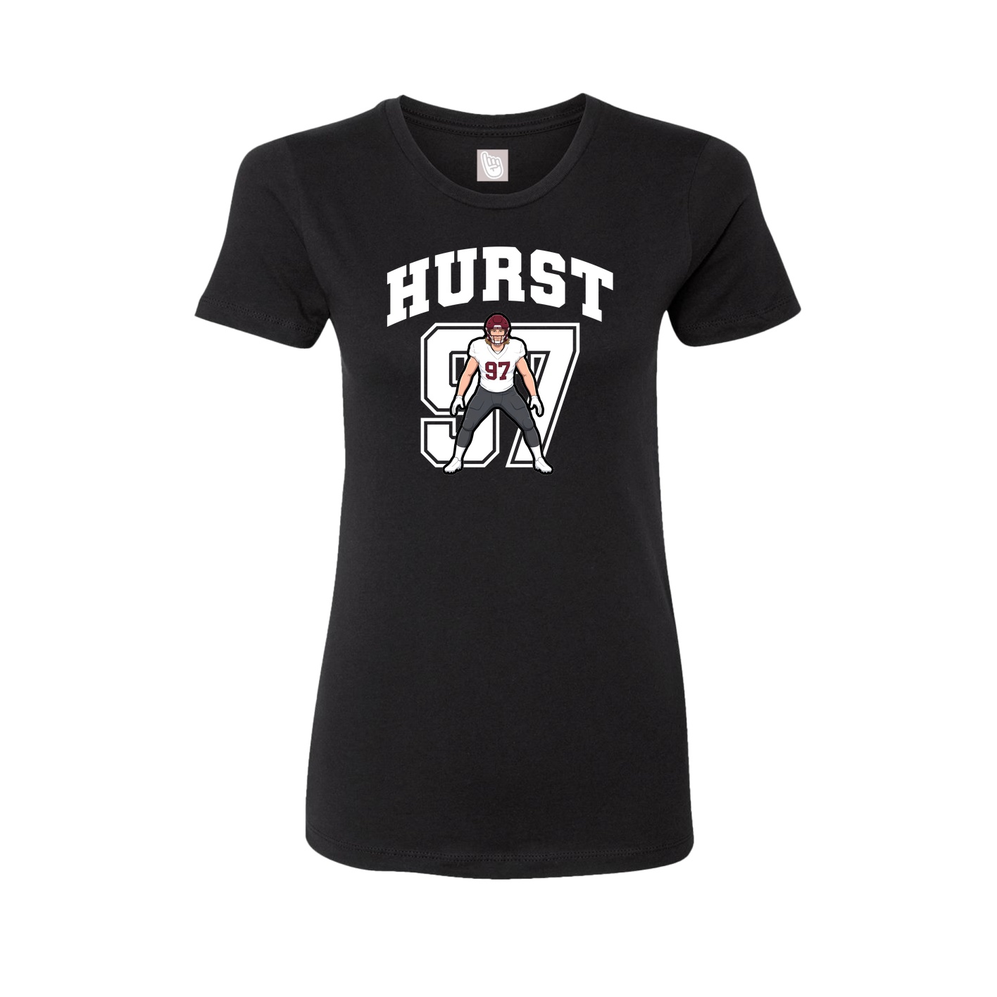 Fitted Women's Tee — Number in Black