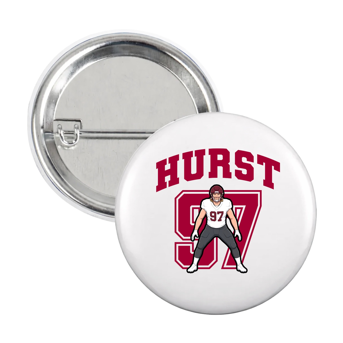 Game Day Button — Number in White