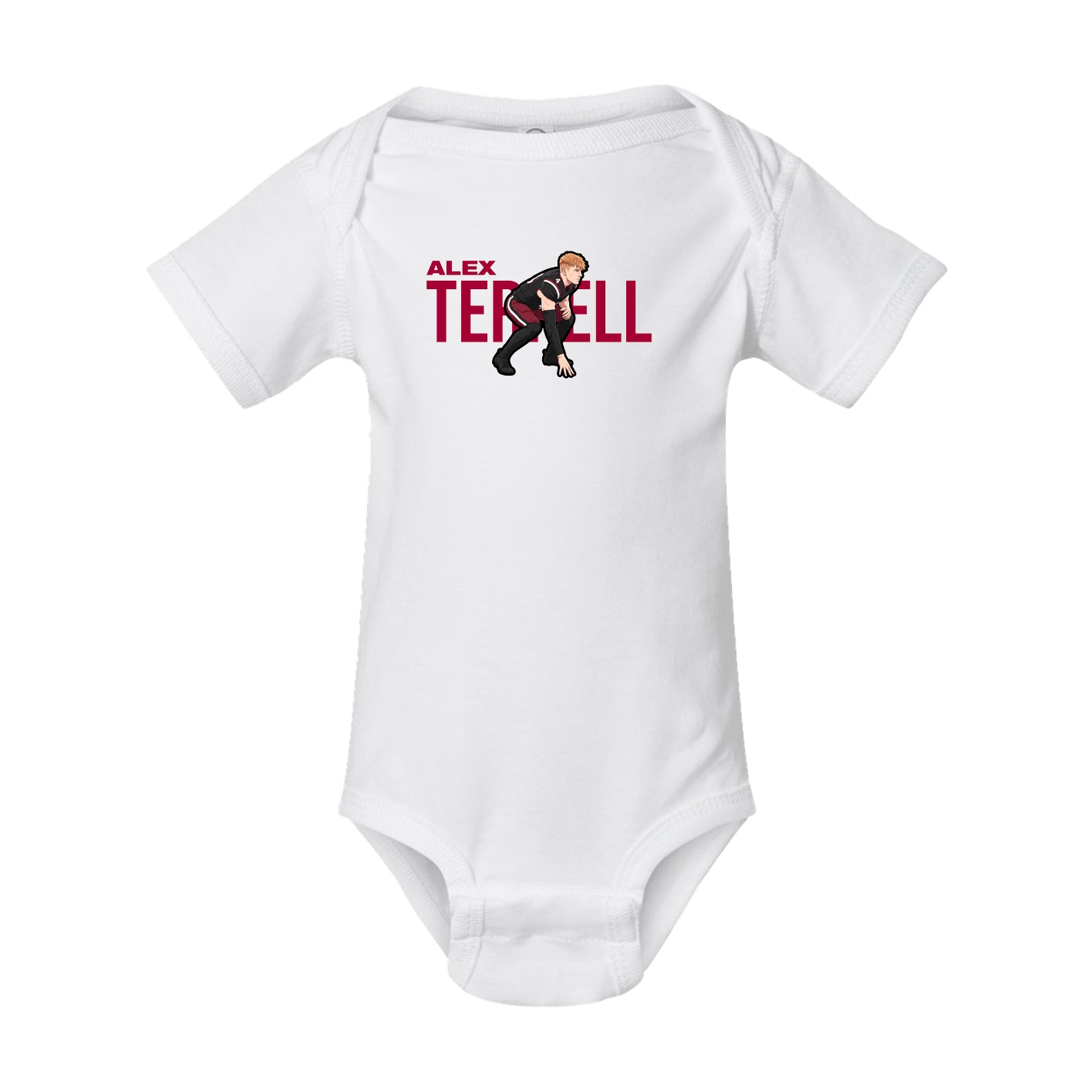 Baby Onesie — Player Name in White
