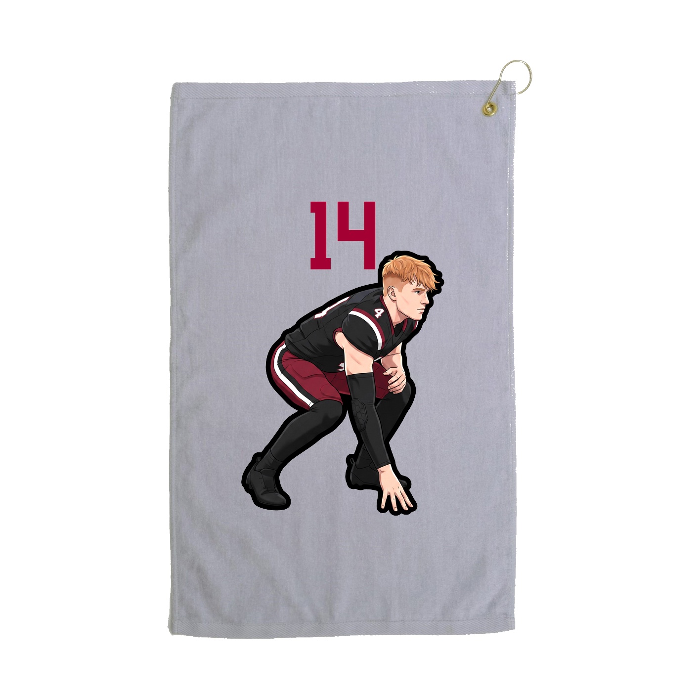 Golf Towel — Number Top in Grey