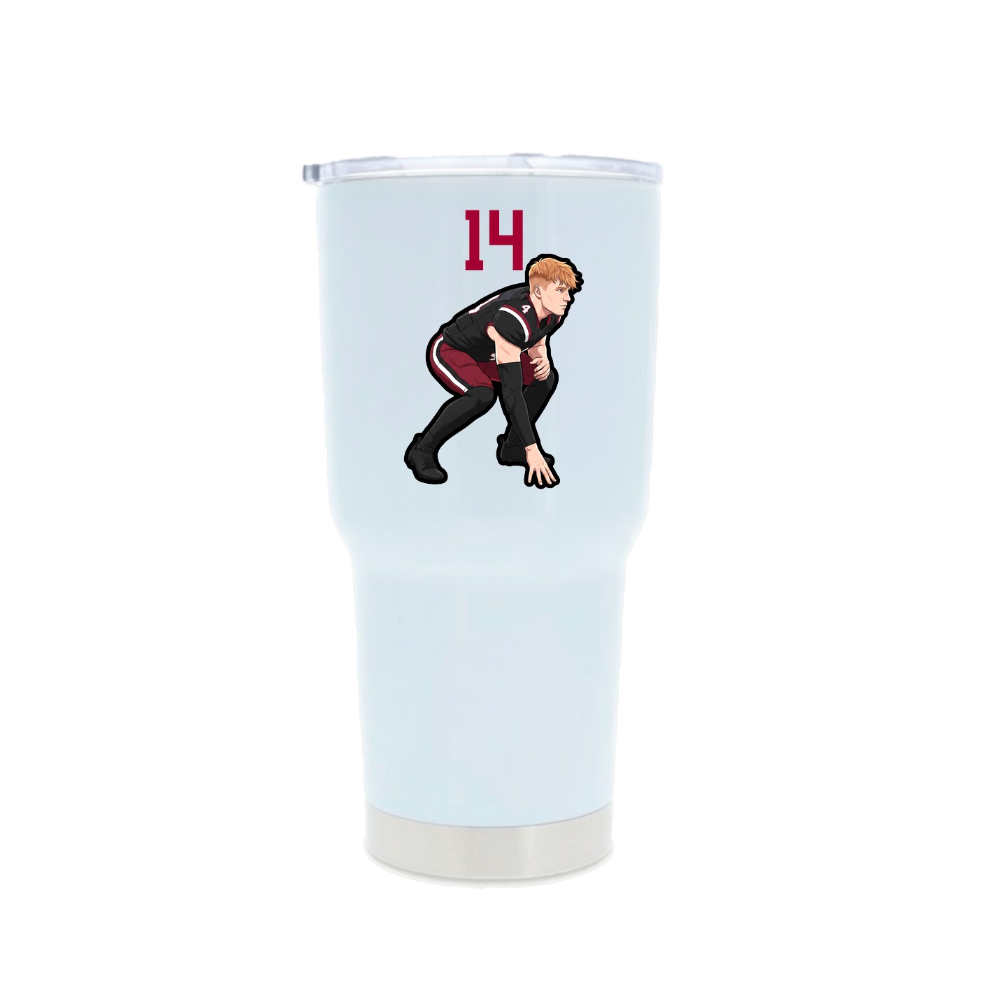 30oz Stainless Steel Tumbler — Number Top in White
