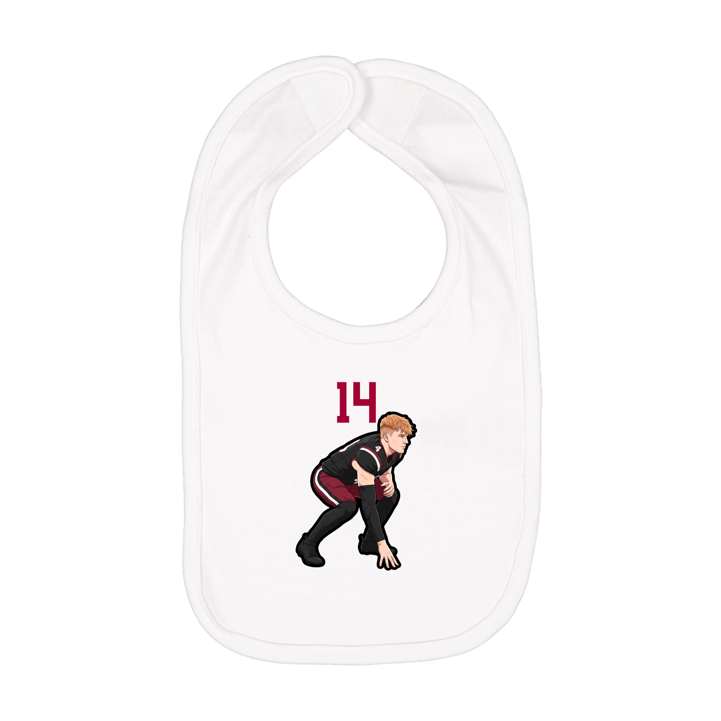 Infant Bib — Number Top in White