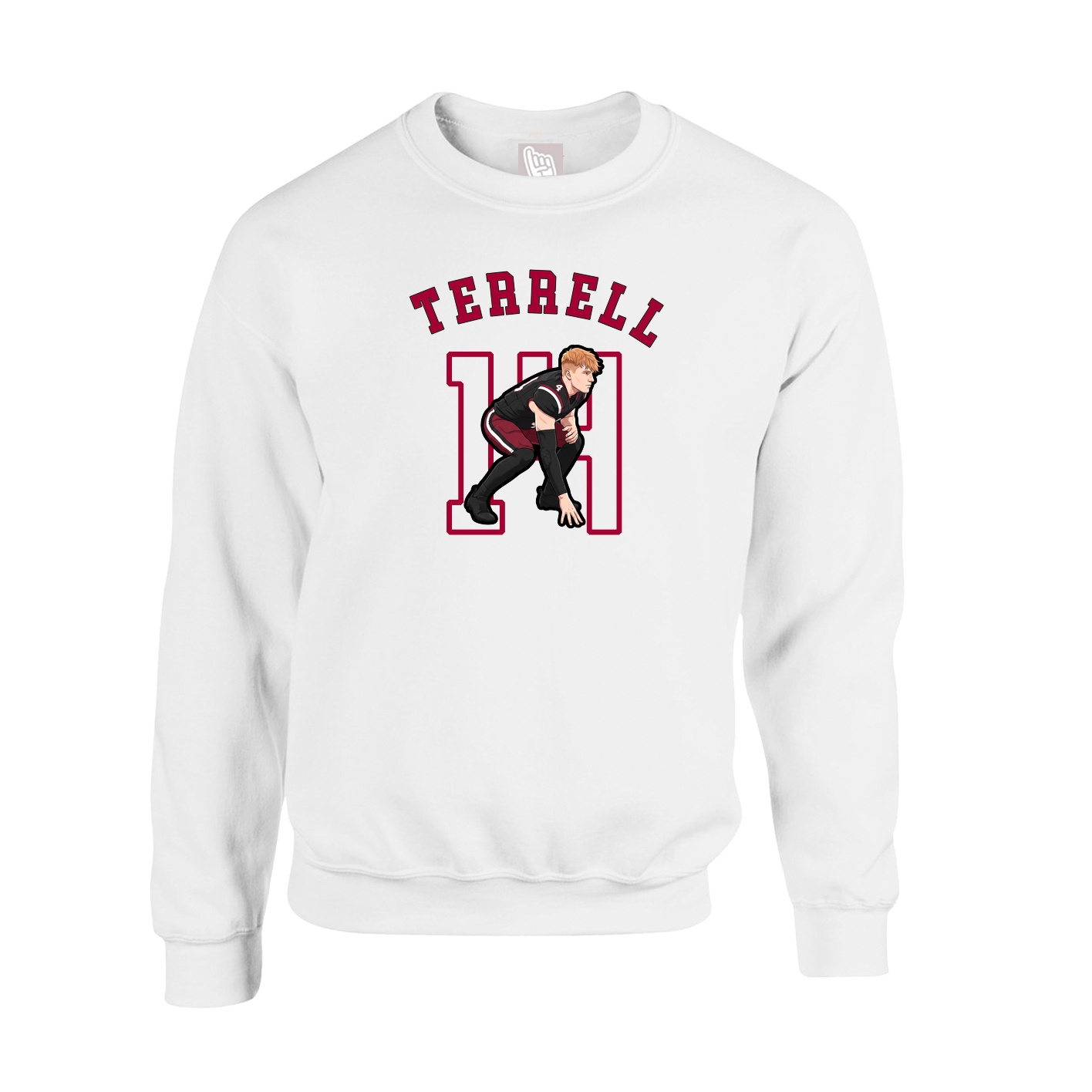 Fleece Crew — Shirsey Arch in White