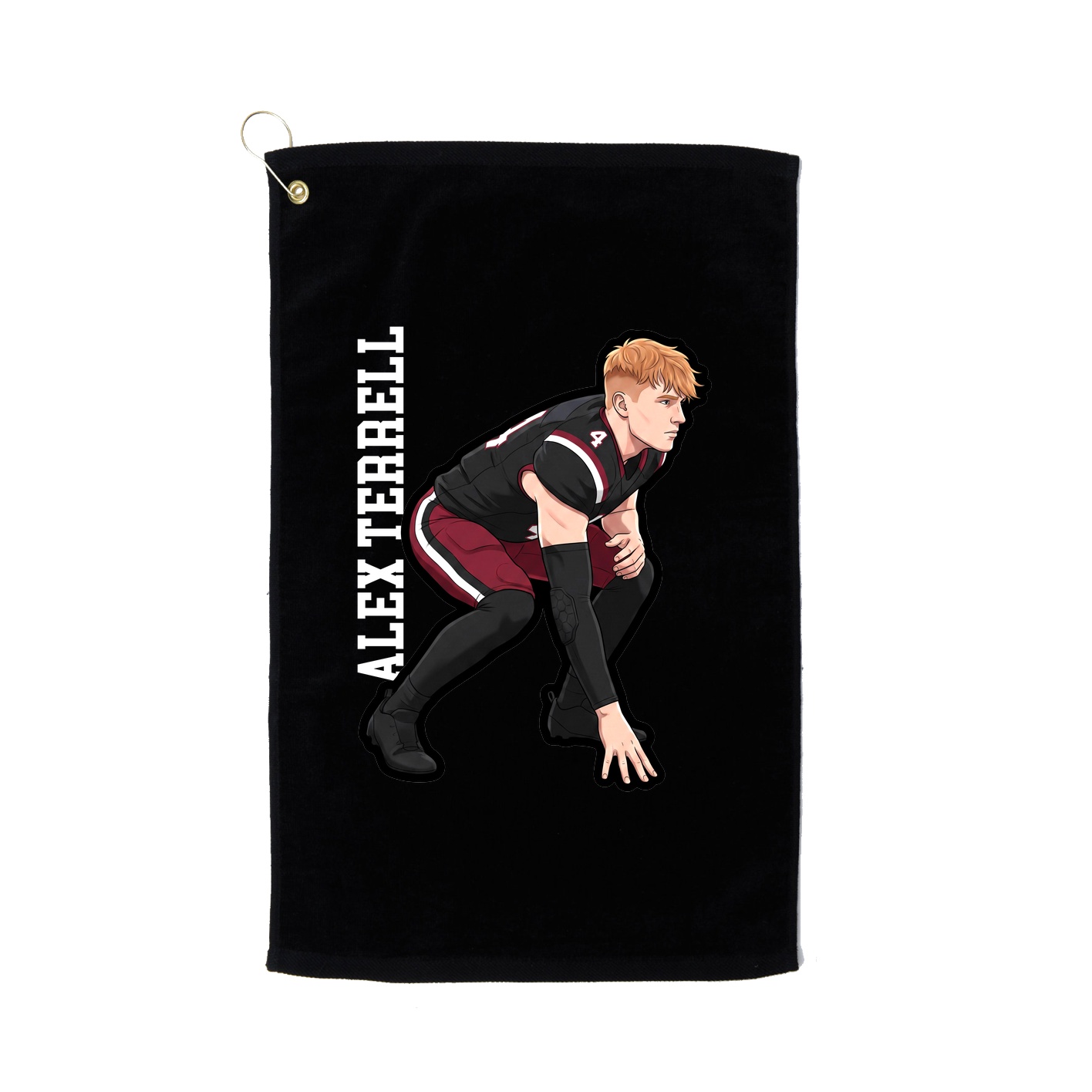 Golf Towel — Name Vertical in Black