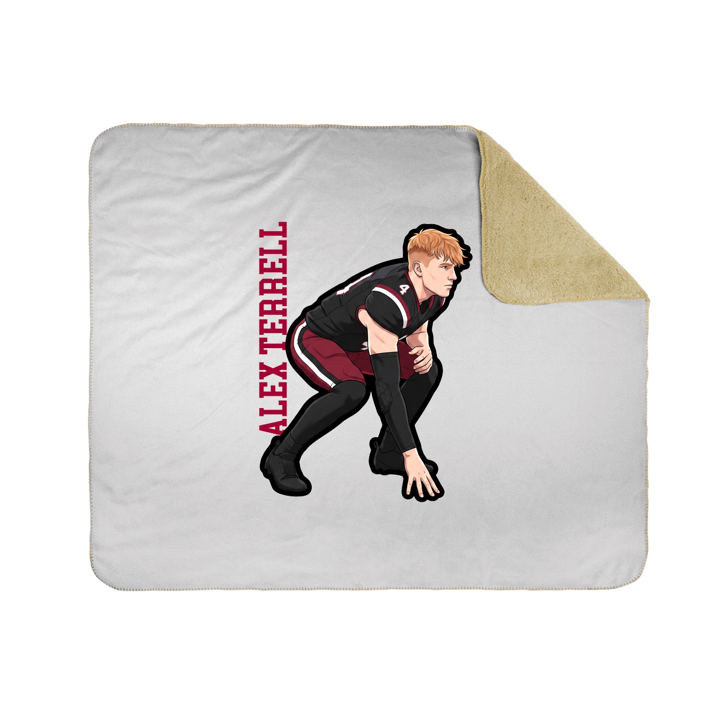Throw Blanket — Name Vertical in White
