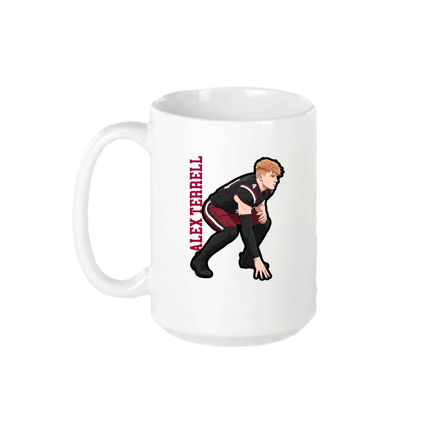 15oz Coffee Mug — Name Vertical in White