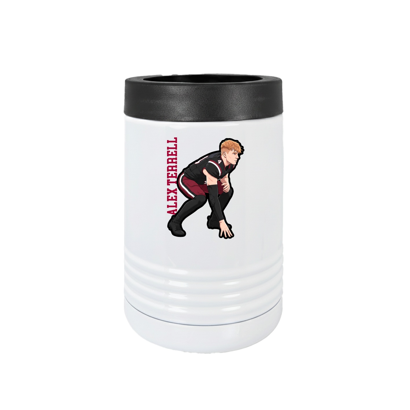 Beverage Holder — Name Vertical in White