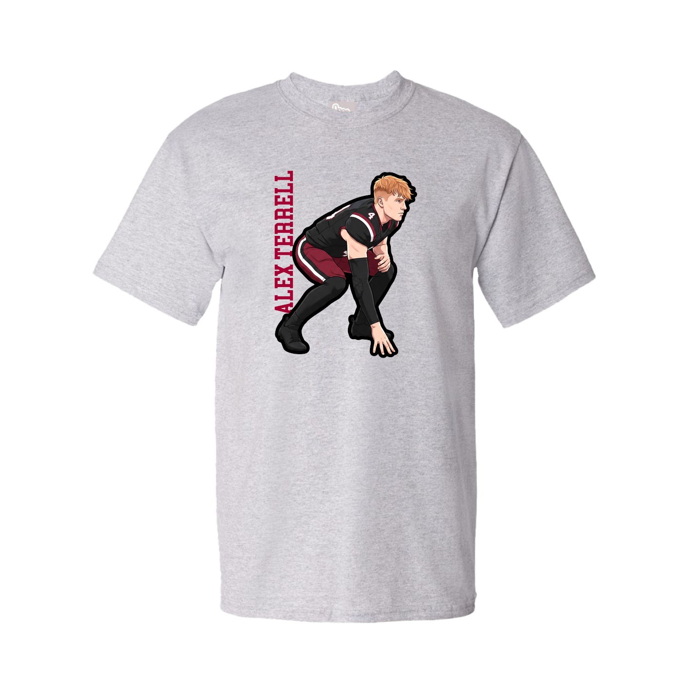 Youth Tee — Name Vertical in Grey