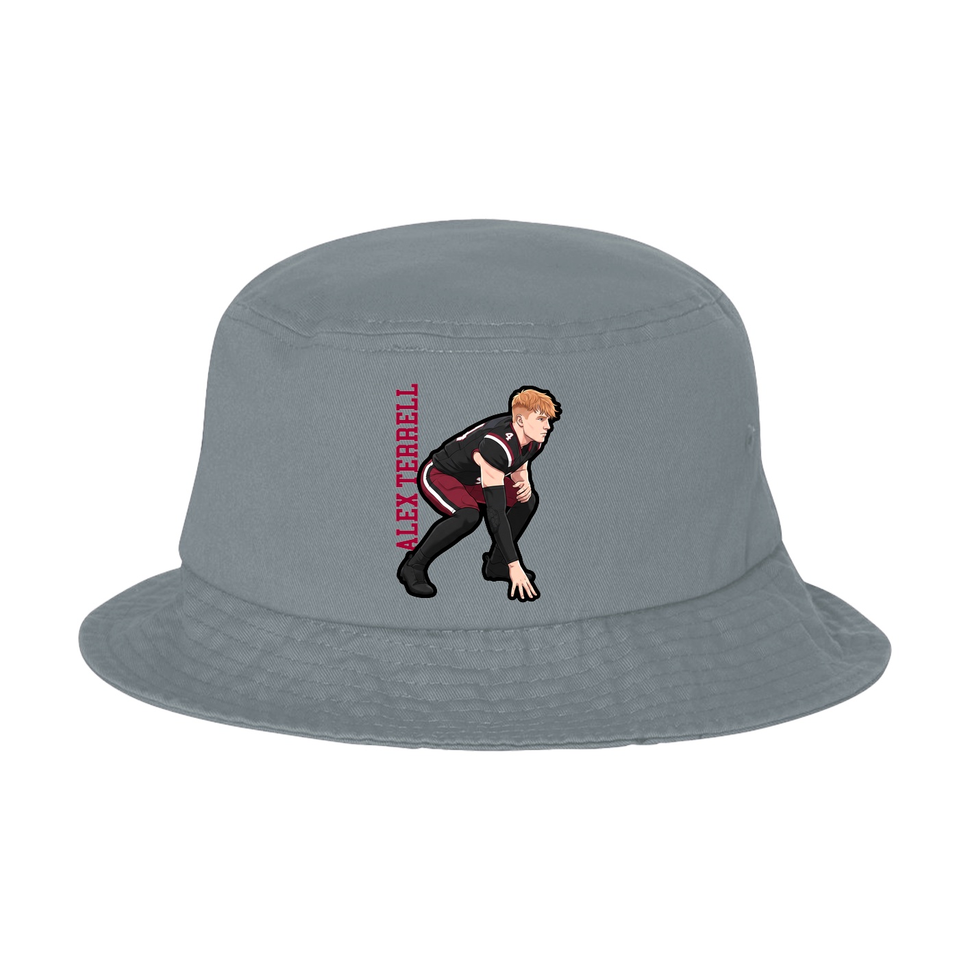 Bucket Cap — Name Vertical in Grey