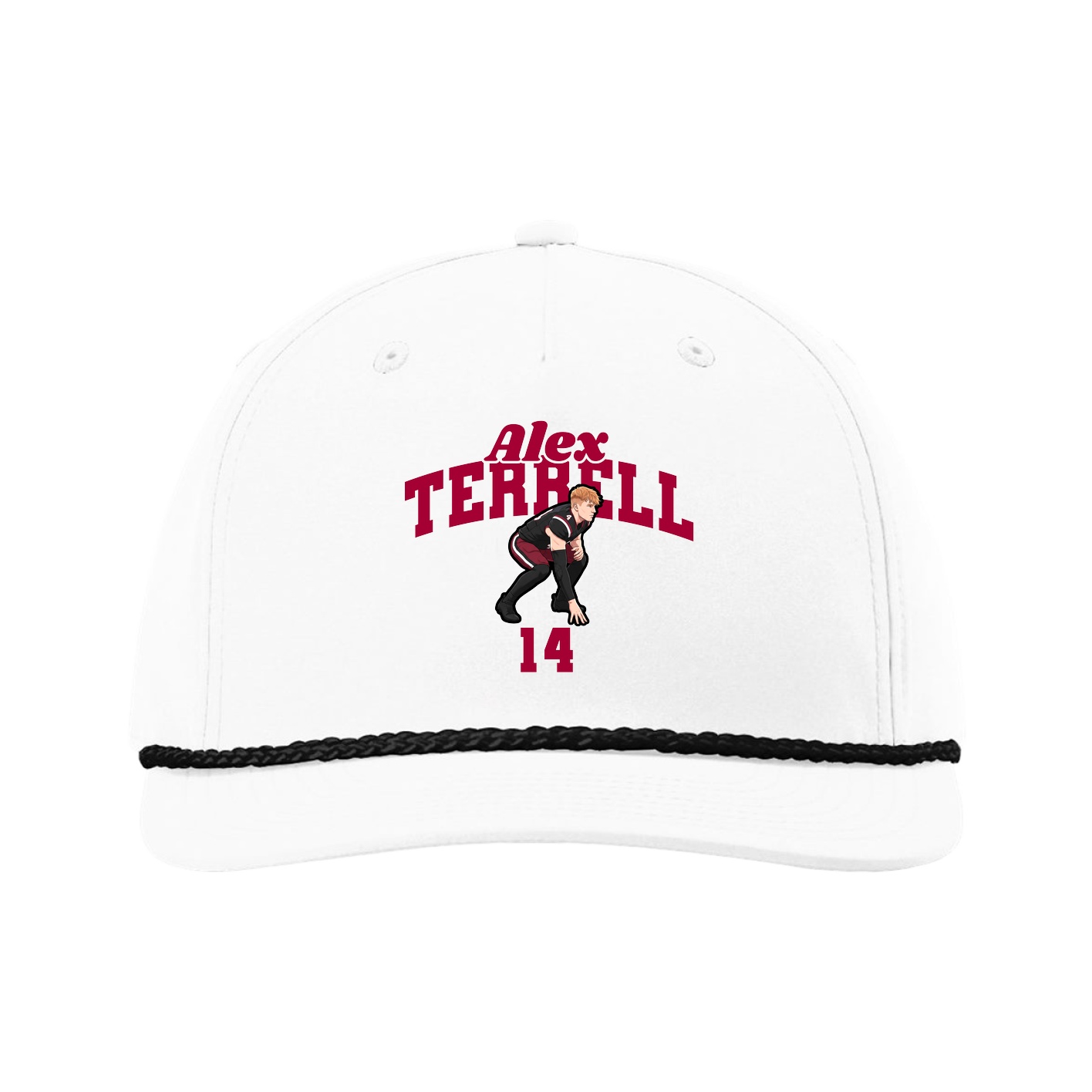 Five-Panel Classic Rope Cap — Signature Arch in White