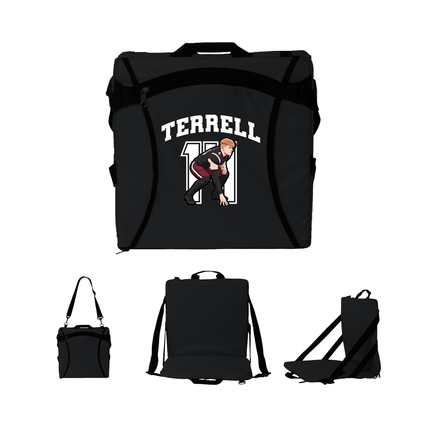 Folding Stadium Seat — Number in Black