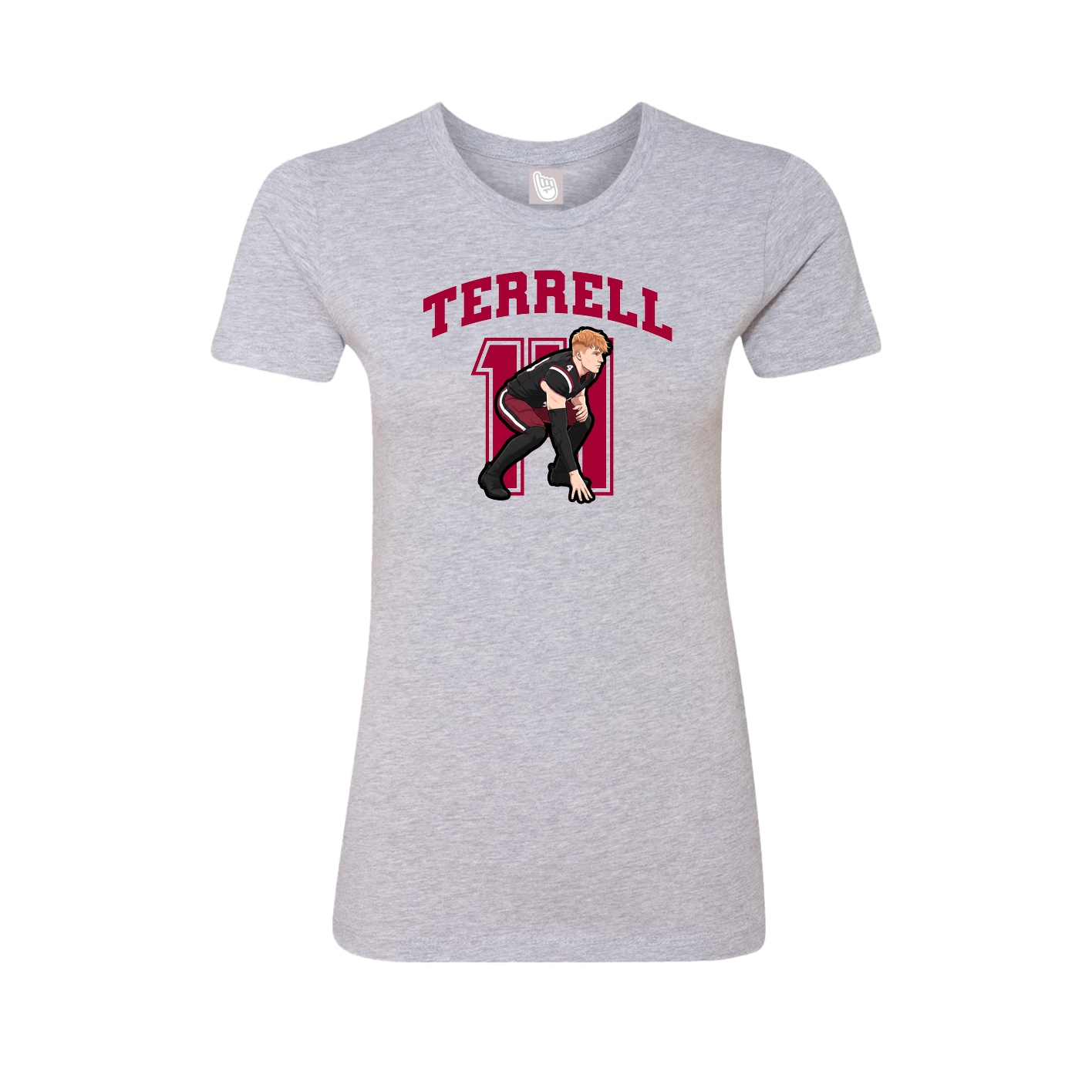 Fitted Women's Tee — Number in Grey