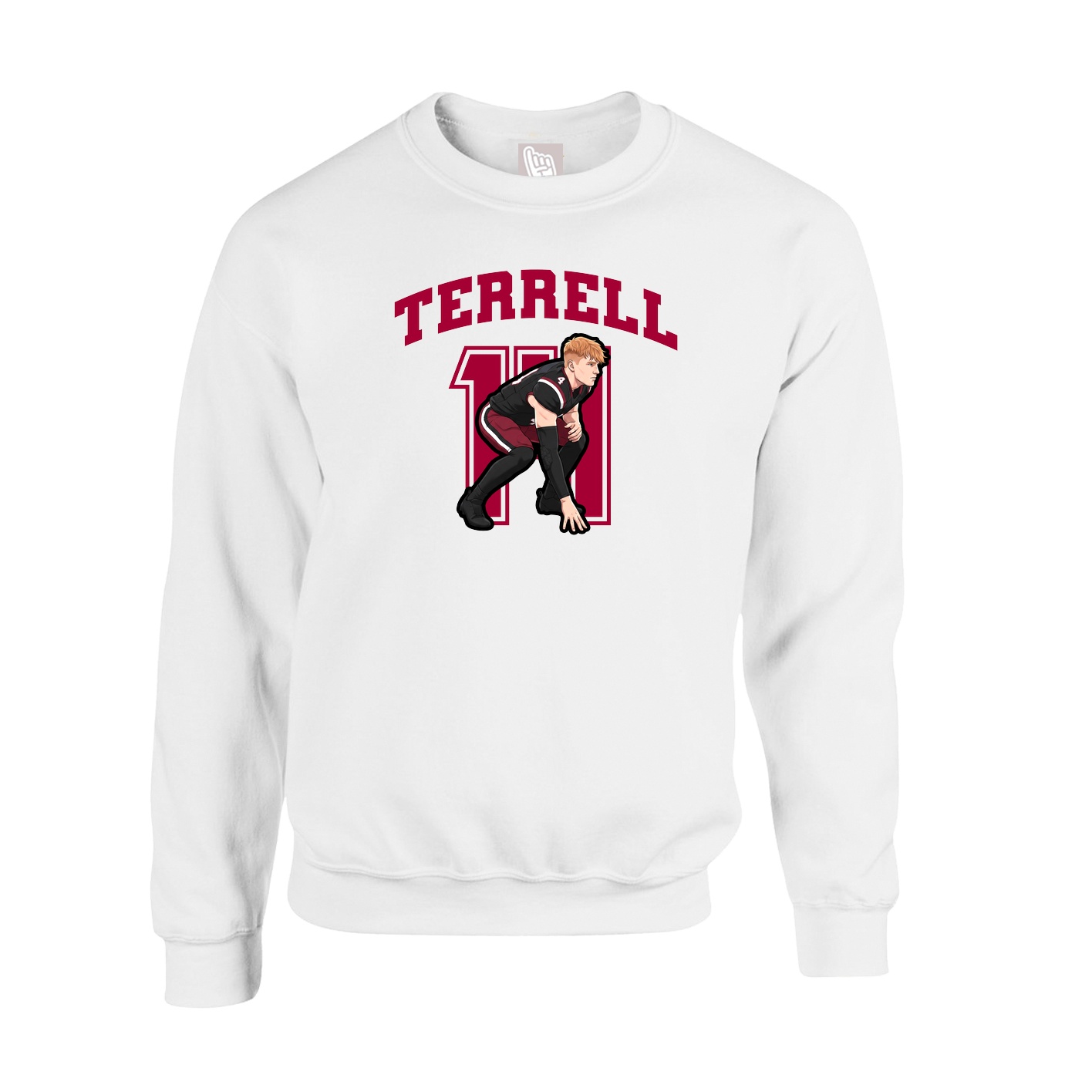 Fleece Crew — Number in White