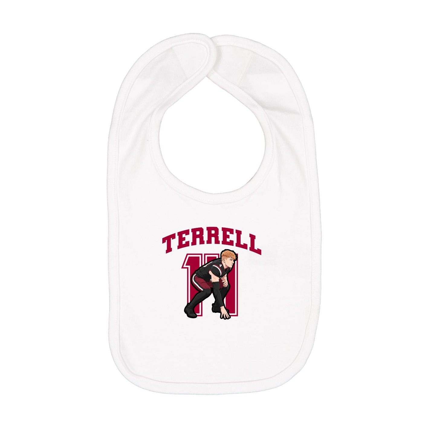 Infant Bib — Number in White