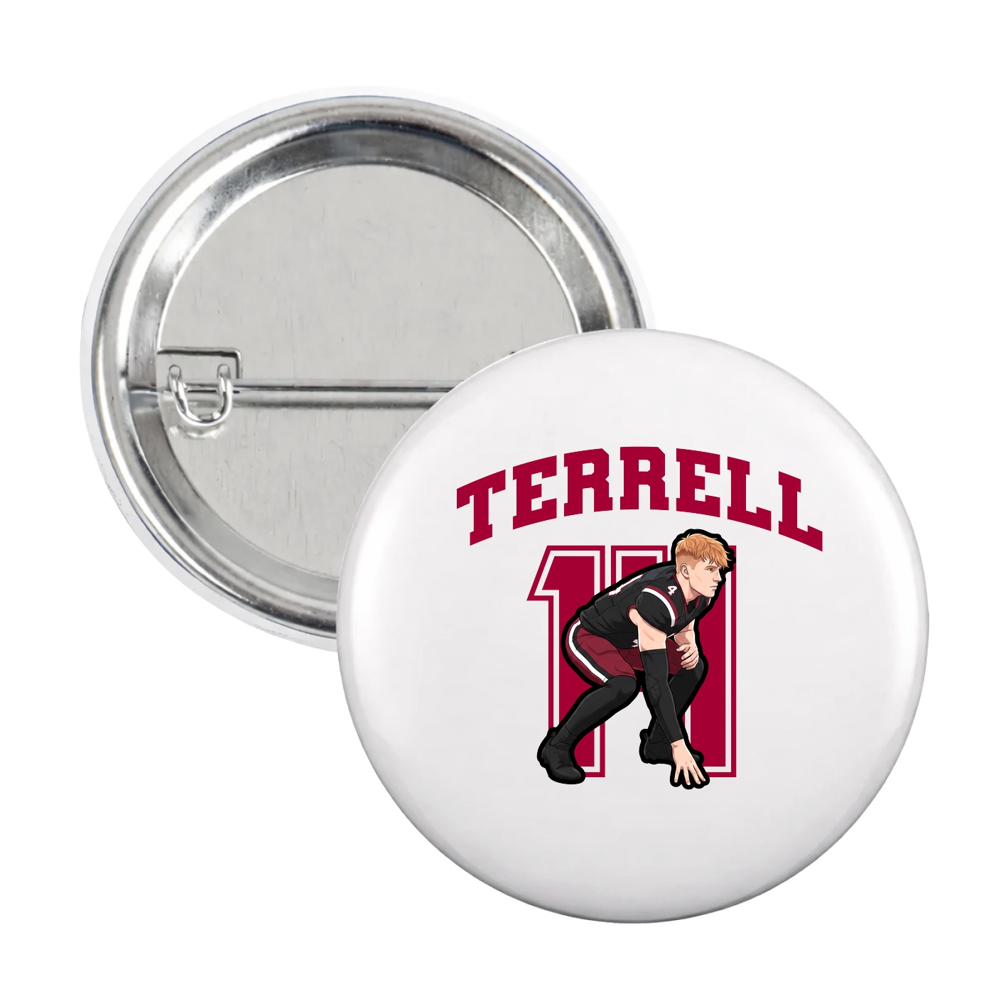 Game Day Button — Number in White